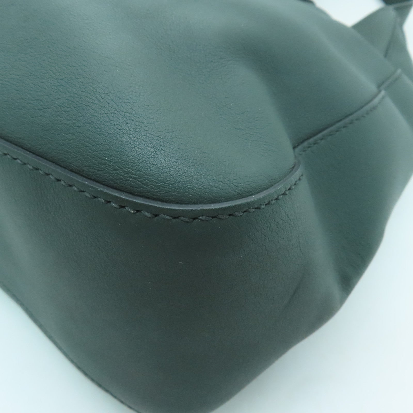 PRADA 牛皮皮革Shoulder Bag銀扣肩背袋綠色