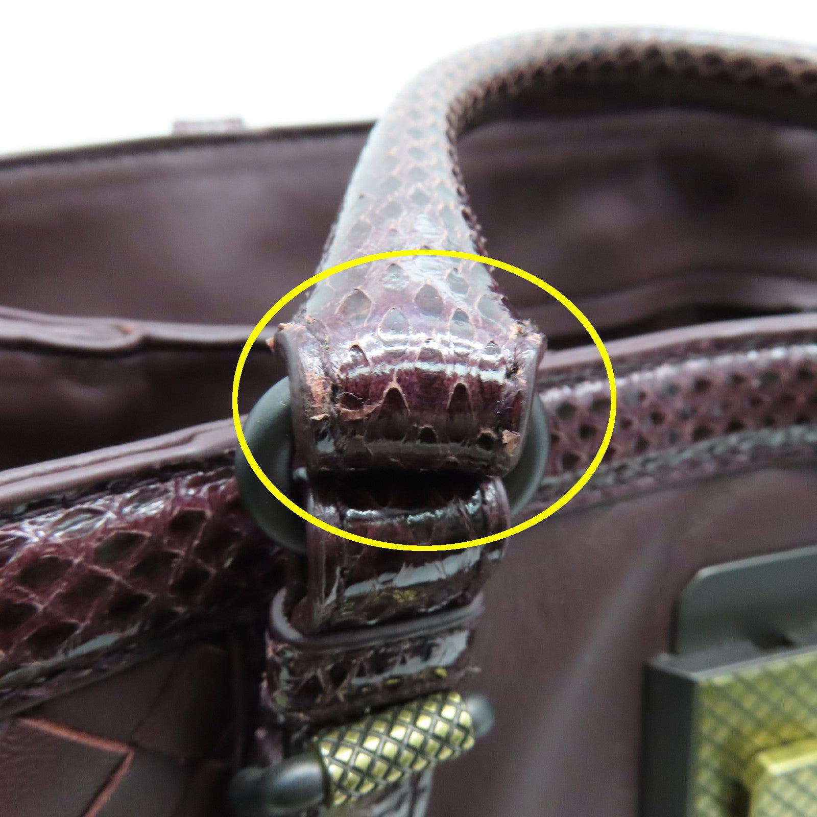 BOTTEGA VENETA 蛇皮皮革/织纹皮革Handbag手挽袋酒红色