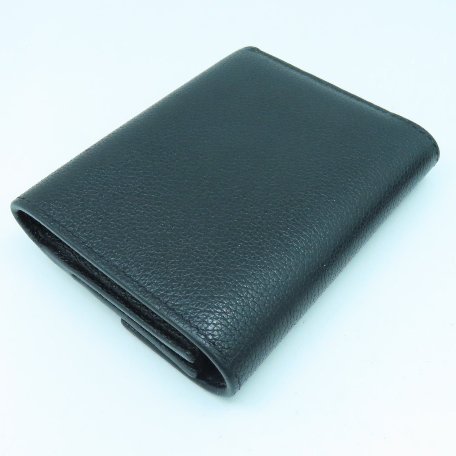 LOUIS VUITTON 【激減優惠】牛皮皮革Mylockme Compact Wallet銀扣錢包黑色