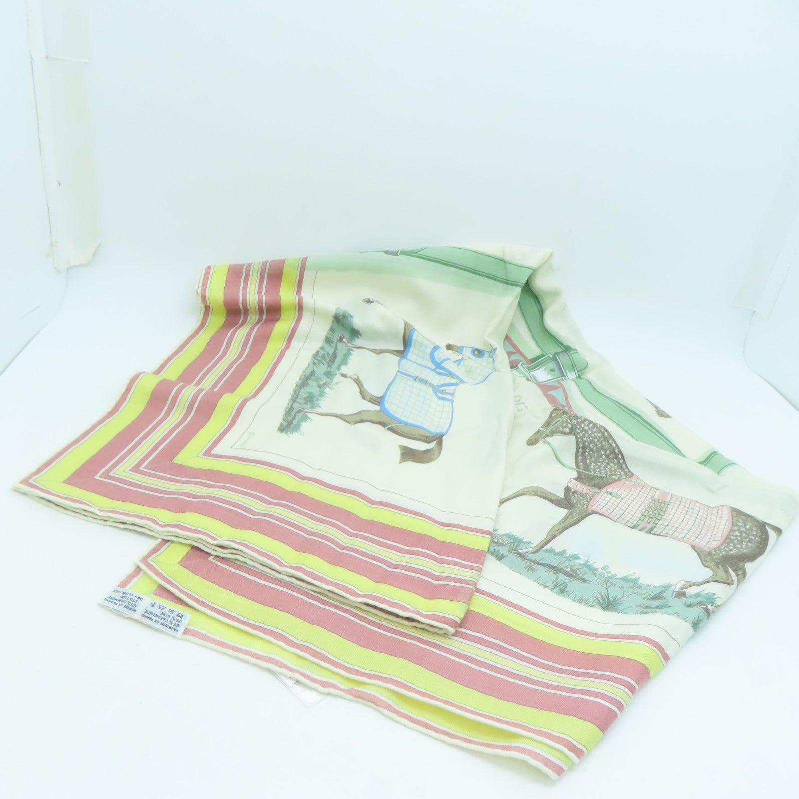 HERMES 羊絨/絲質Scarf絲巾彩色