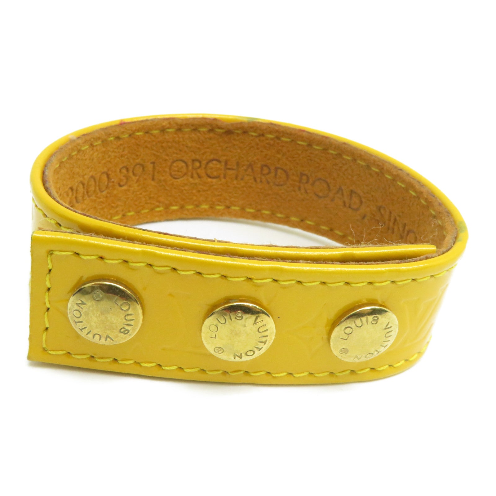 LOUIS VUITTON 【激減優惠】Monogram Vernis Bracelet金扣手鐲黃色