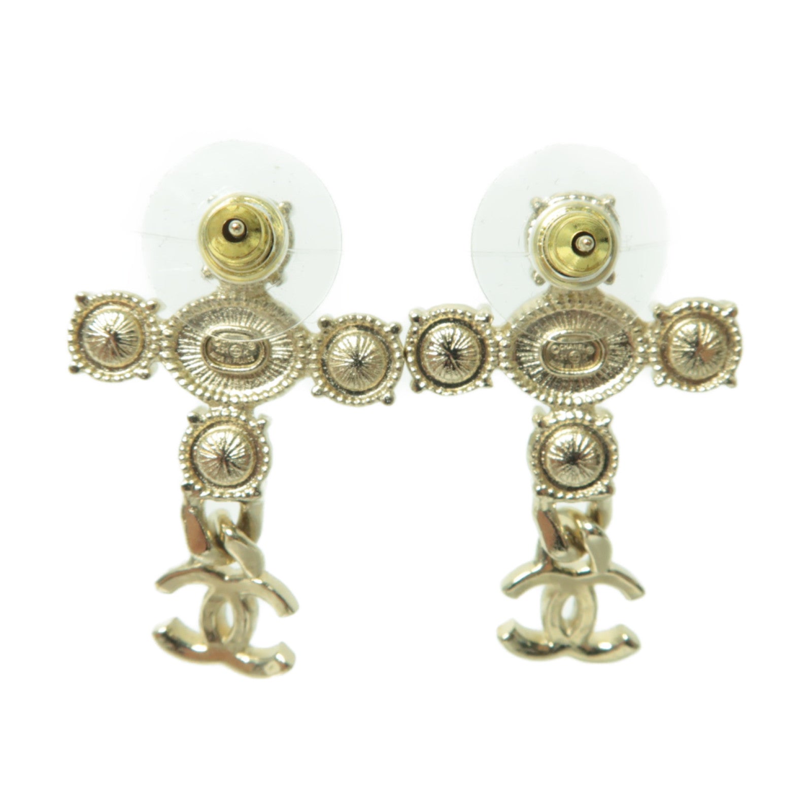 CHANEL PVC/金屬Earrings耳環金色/透明