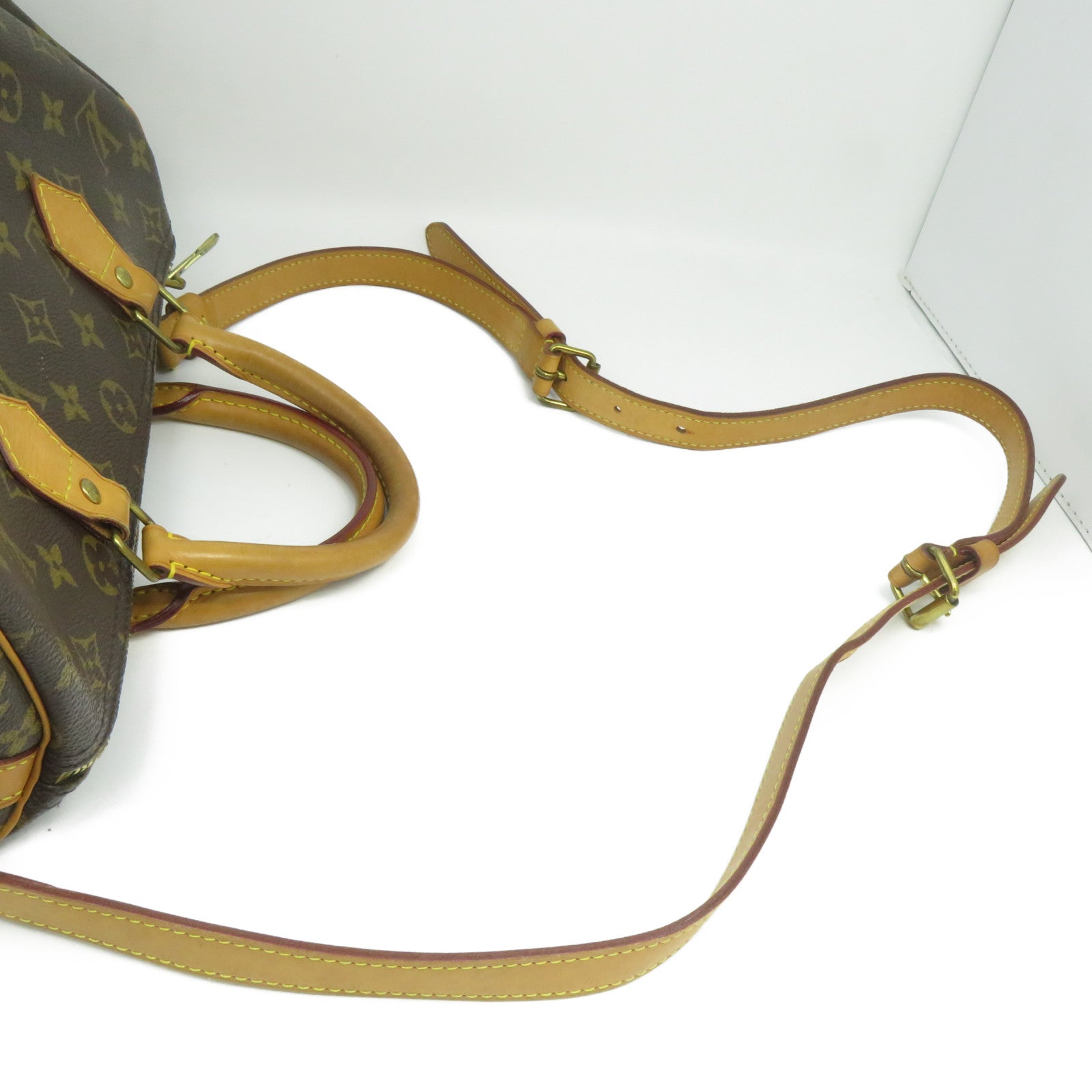 LOUIS VUITTON Monogram Speedy Bandouliere 30金扣手挽肩背兩用袋啡色