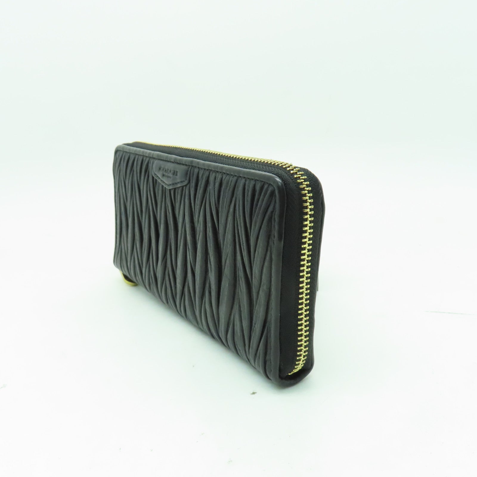 COACH 牛皮皮革Long Wallet金扣長錢包黑色