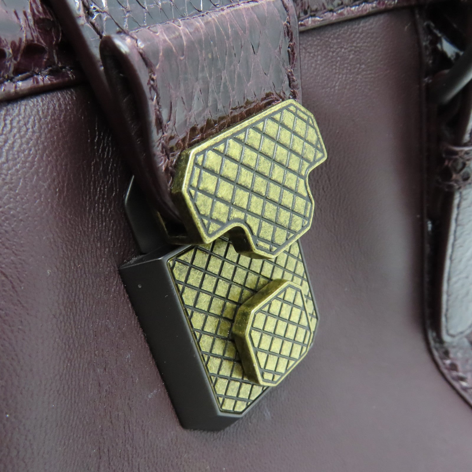 BOTTEGA VENETA 蛇皮皮革/织纹皮革Handbag手挽袋酒红色