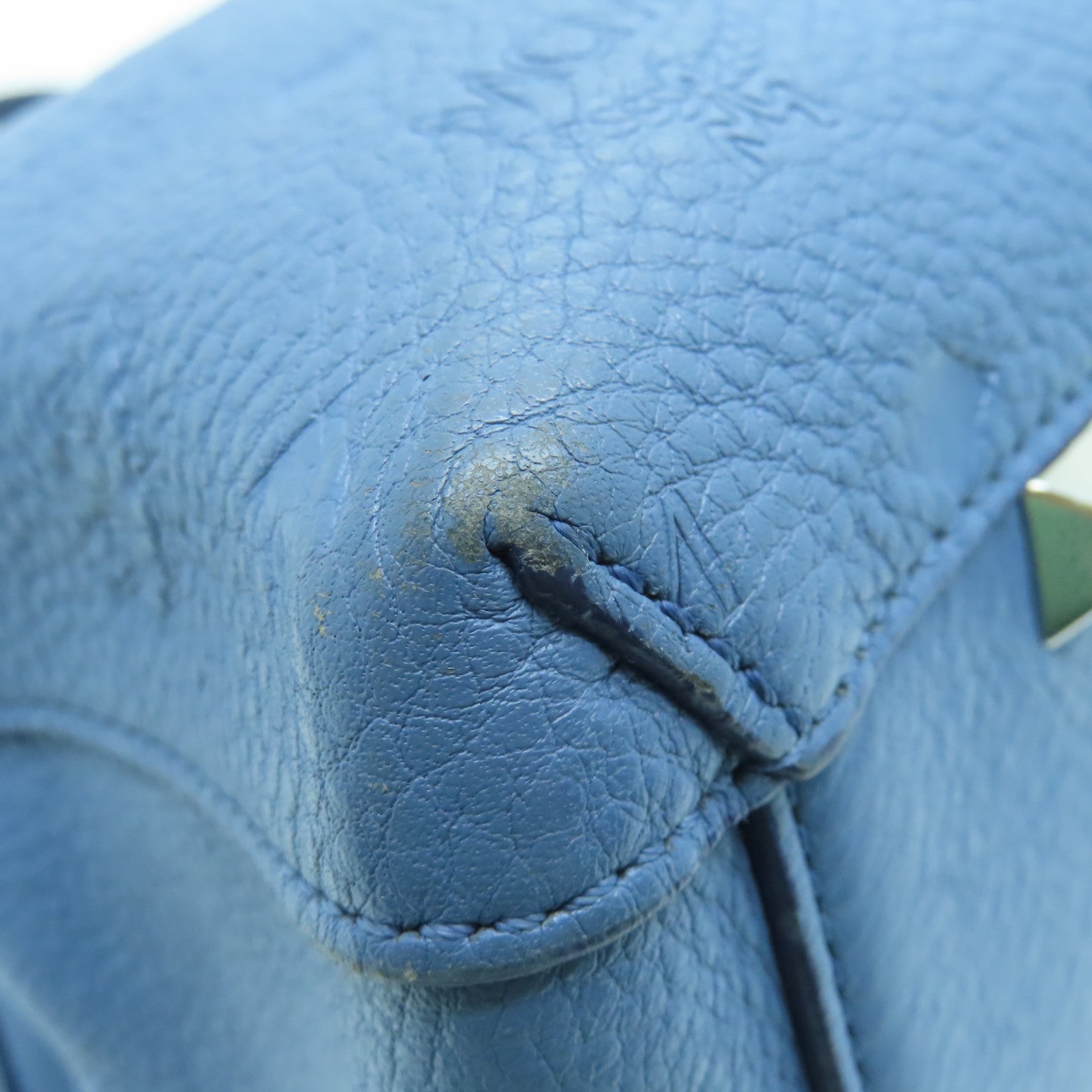MCM 牛皮皮革2Way Shoulder Bag银扣手挽肩背两用袋蓝色