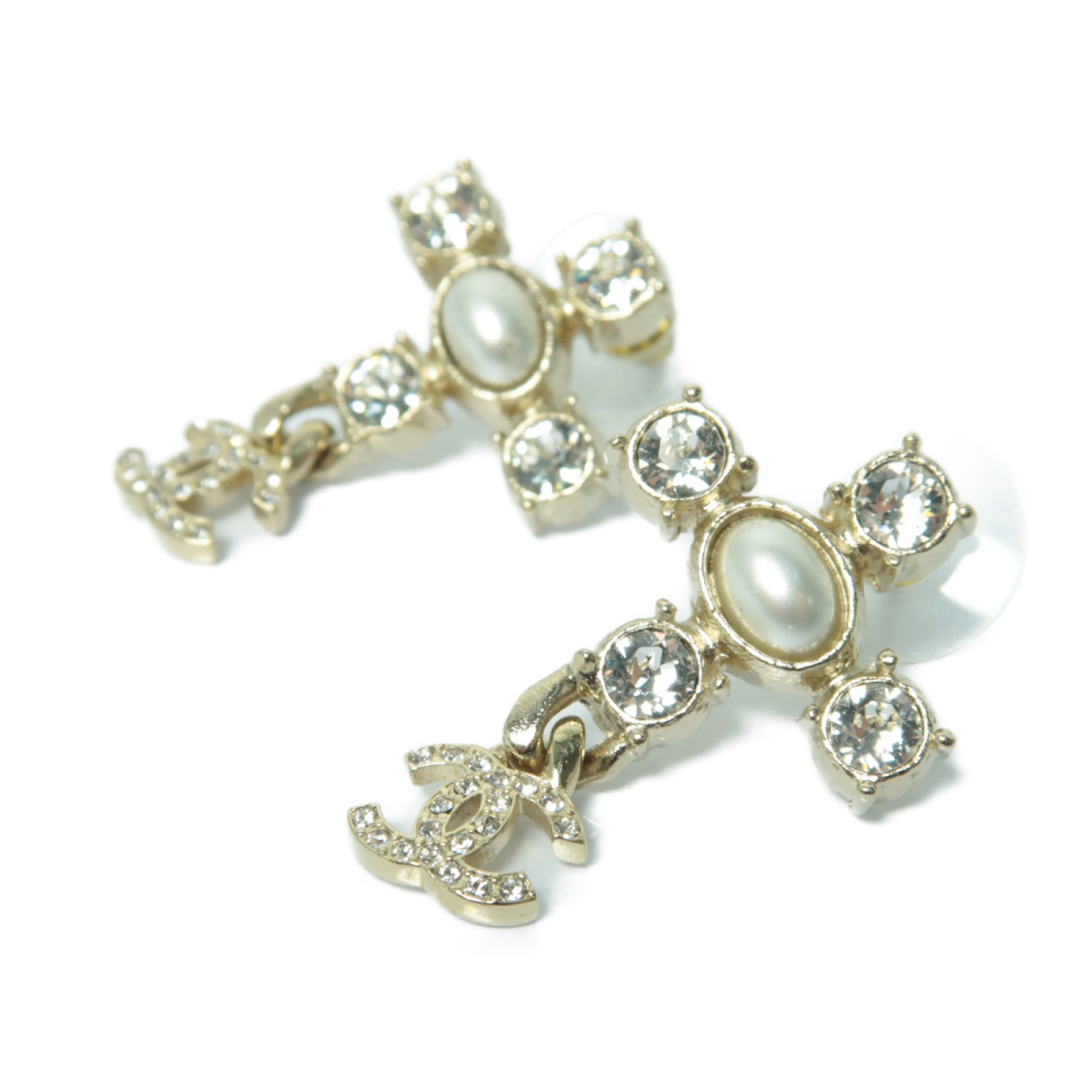 CHANEL PVC/金屬Earrings耳環金色/透明