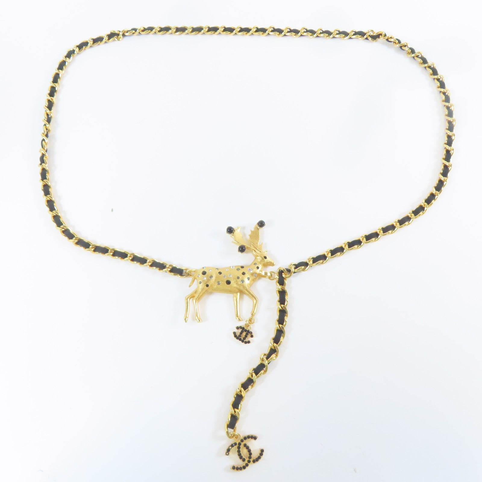 CHANEL 金屬Chain Belt腰帶金色/黑色
