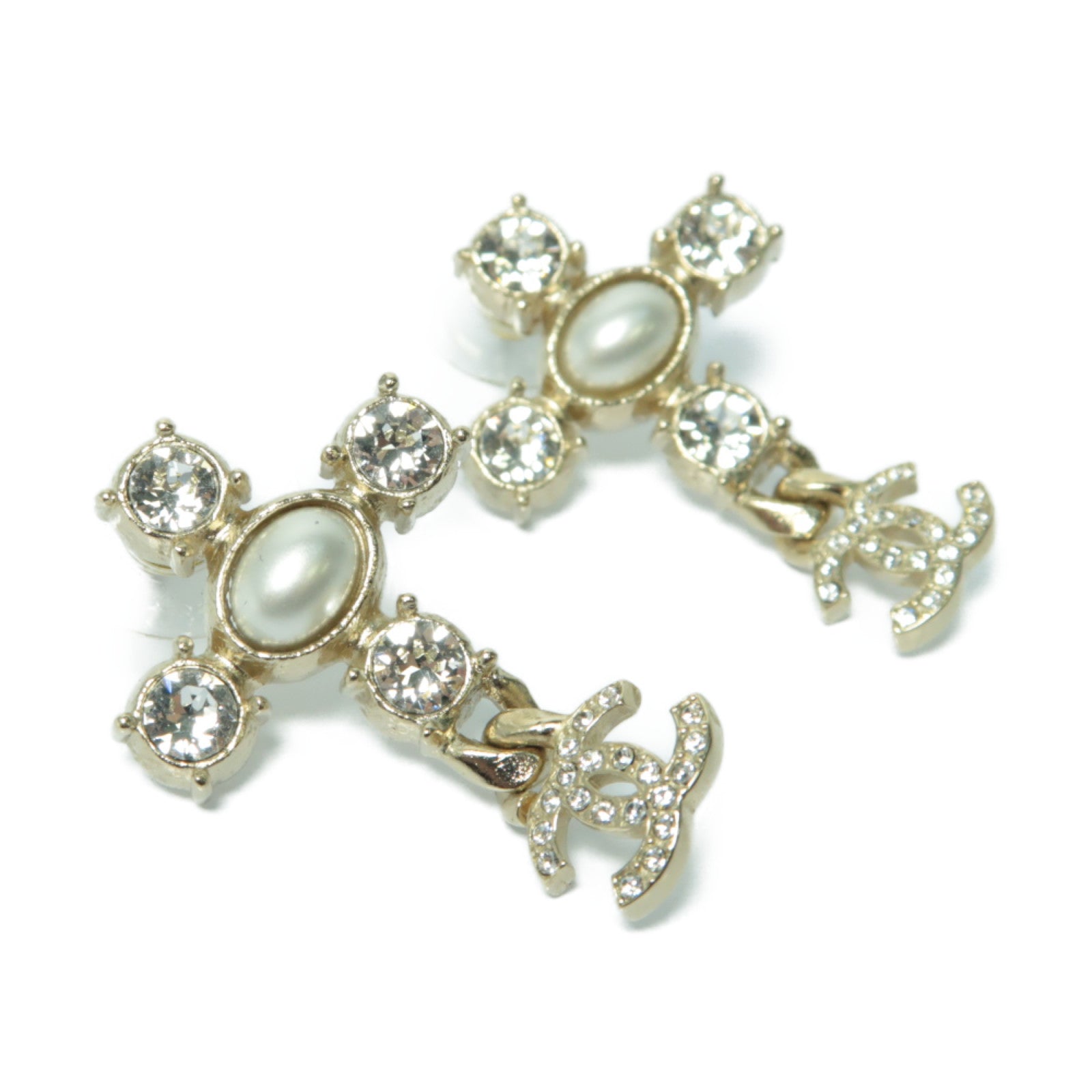 CHANEL PVC/金屬Earrings耳環金色/透明