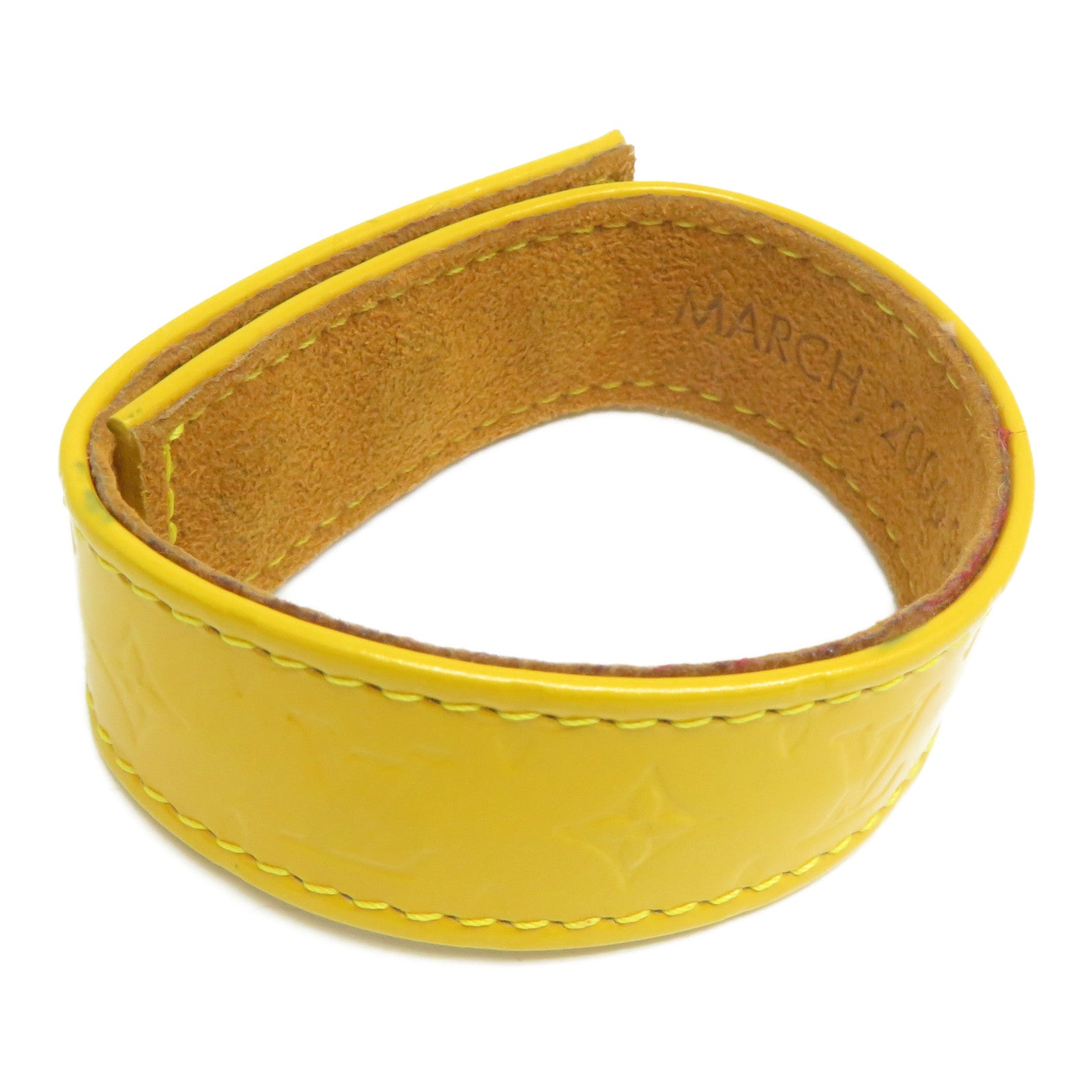 LOUIS VUITTON 【激減優惠】Monogram Vernis Bracelet金扣手鐲黃色
