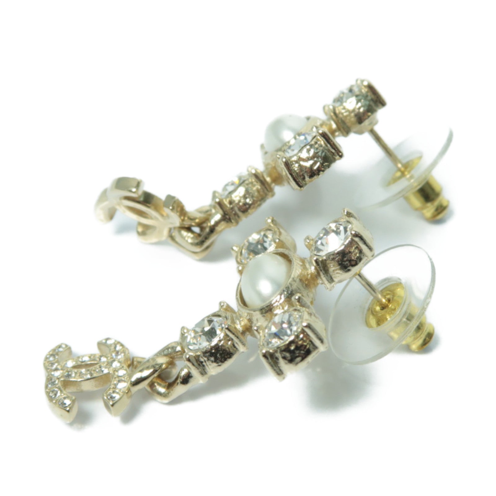 CHANEL PVC/金屬Earrings耳環金色/透明
