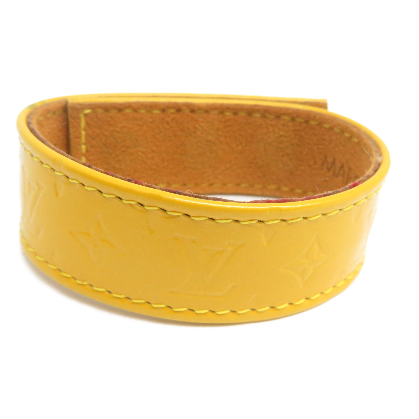 LOUIS VUITTON 【激減優惠】Monogram Vernis Bracelet金扣手鐲黃色