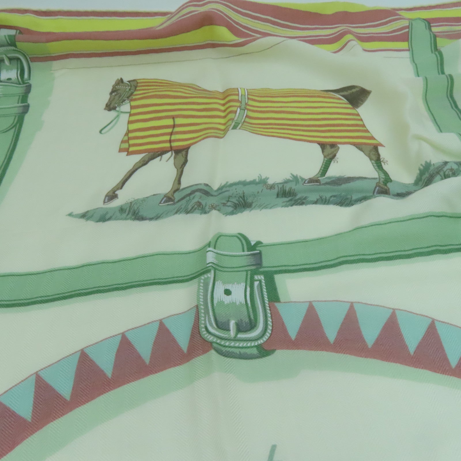 HERMES 羊絨/絲質Scarf絲巾彩色