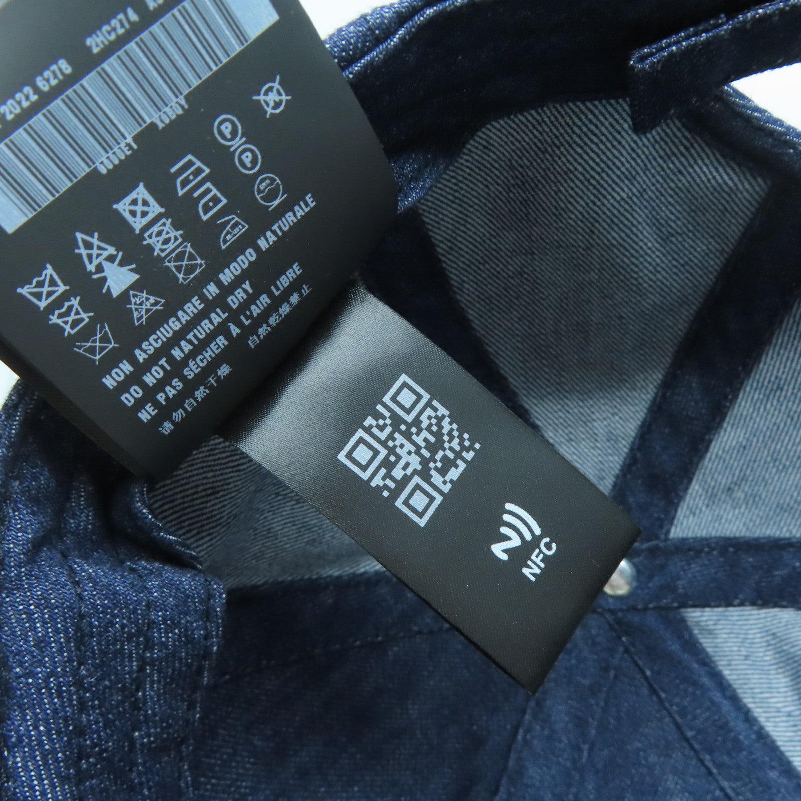 PRADA 牛仔布Hat銀扣棒球帽藍色