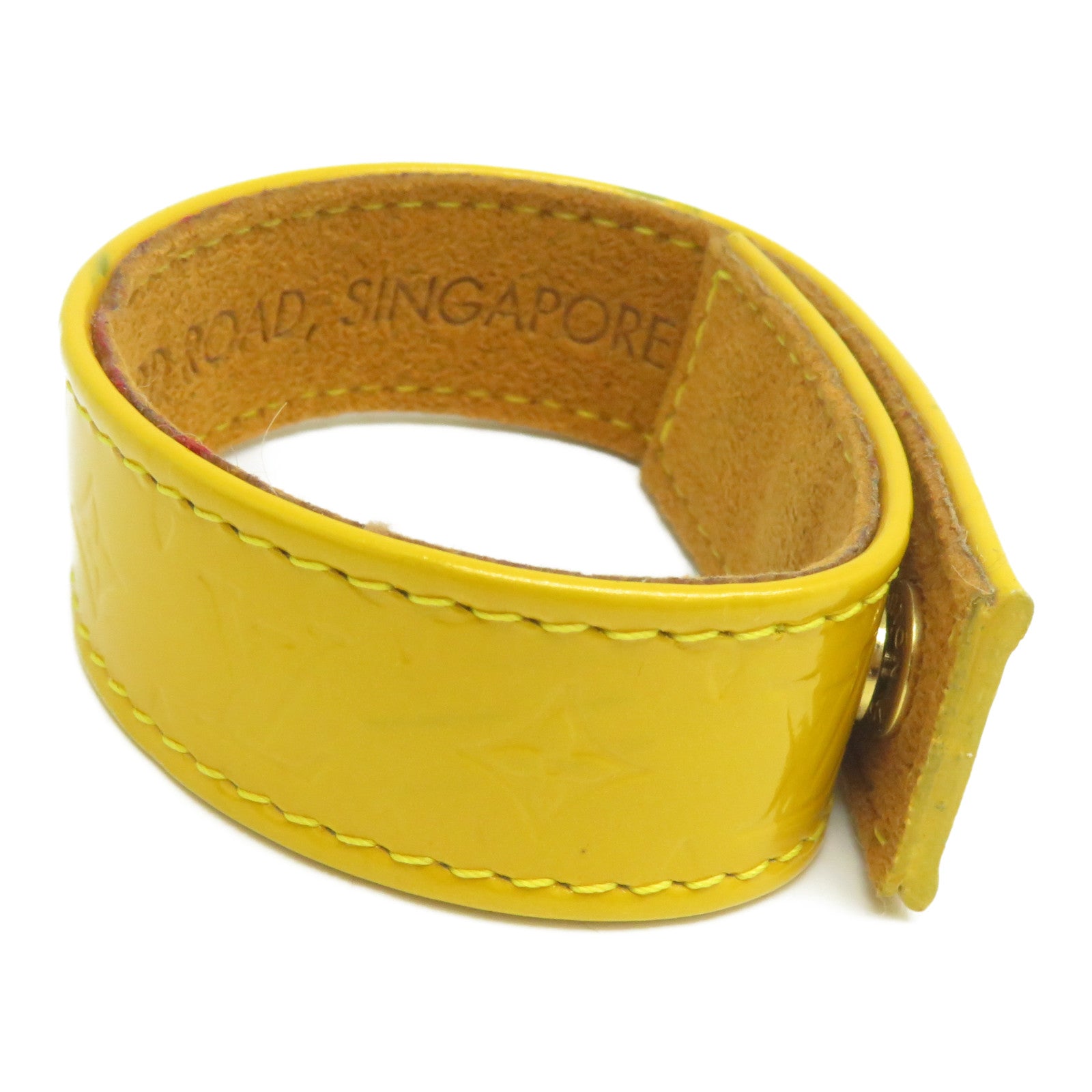 LOUIS VUITTON 【激減優惠】Monogram Vernis Bracelet金扣手鐲黃色
