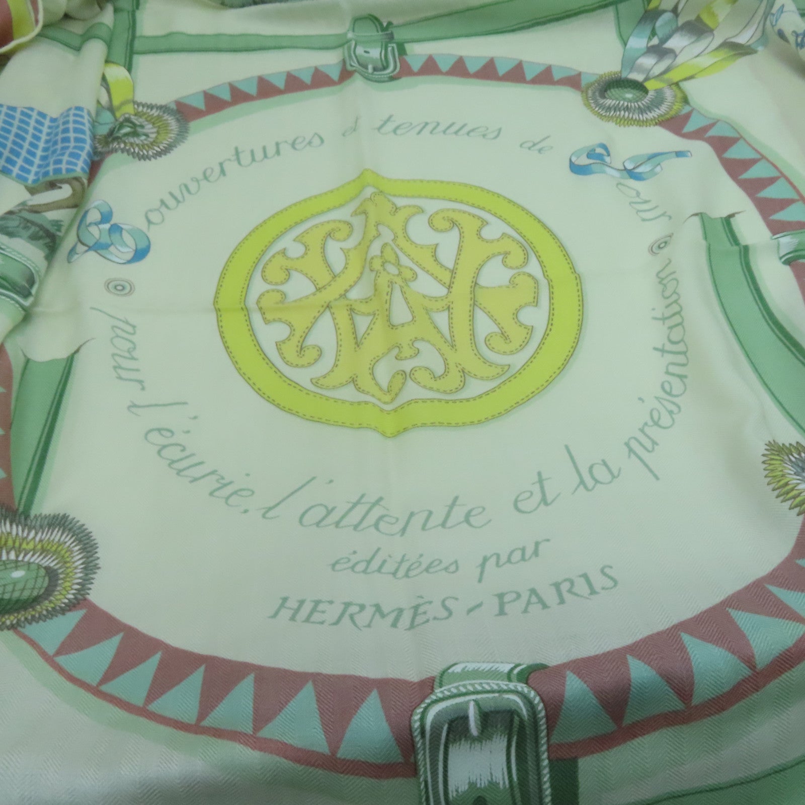 HERMES 羊絨/絲質Scarf絲巾彩色
