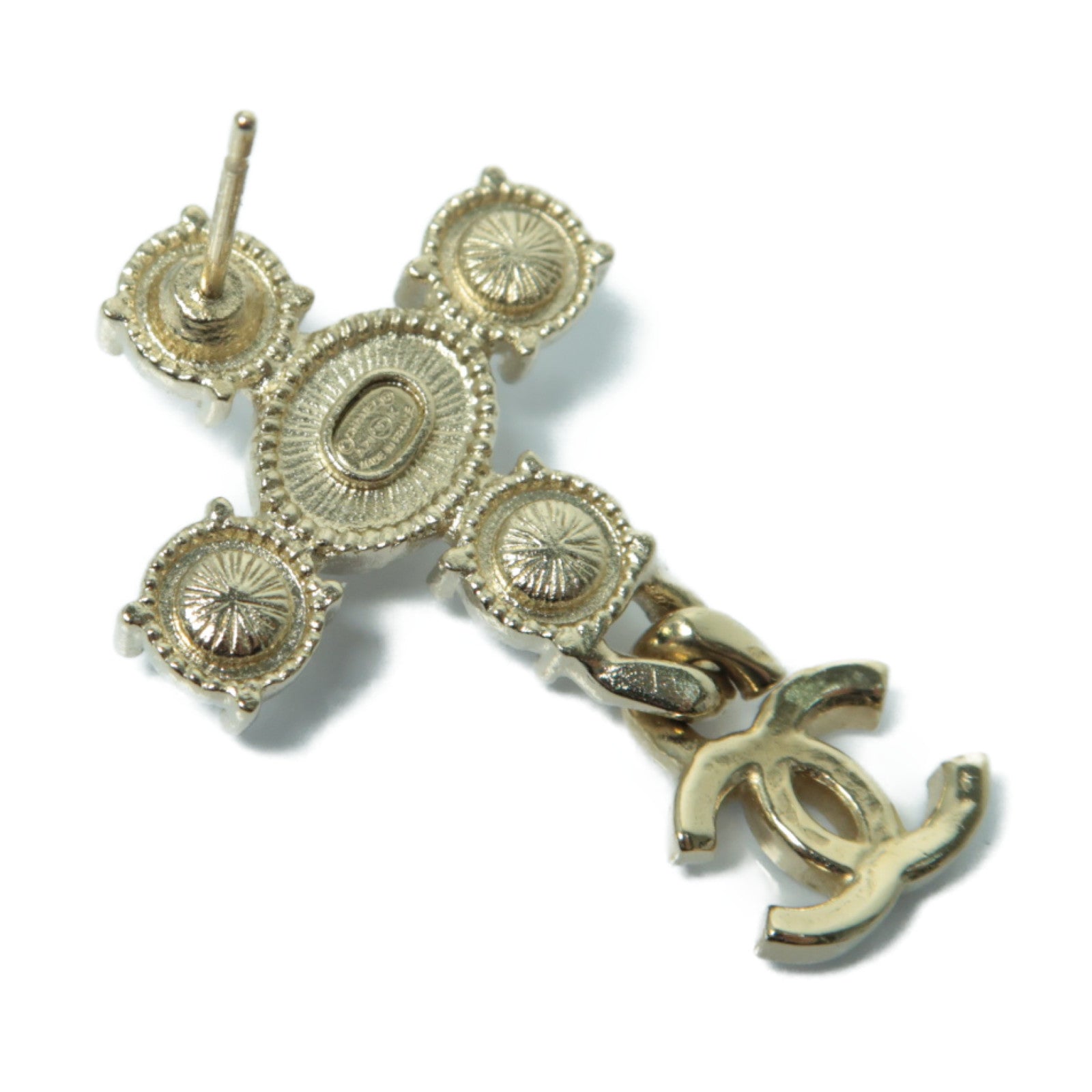 CHANEL PVC/金屬Earrings耳環金色/透明