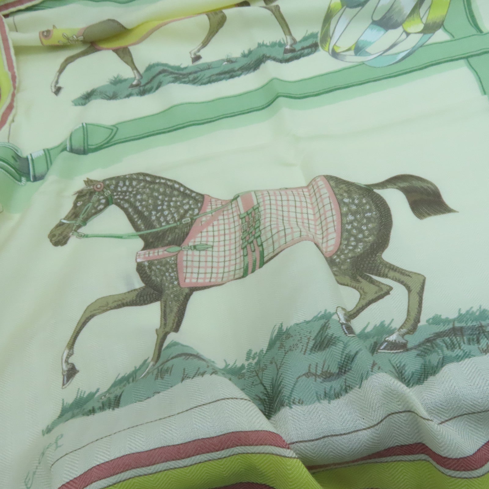 HERMES 羊絨/絲質Scarf絲巾彩色