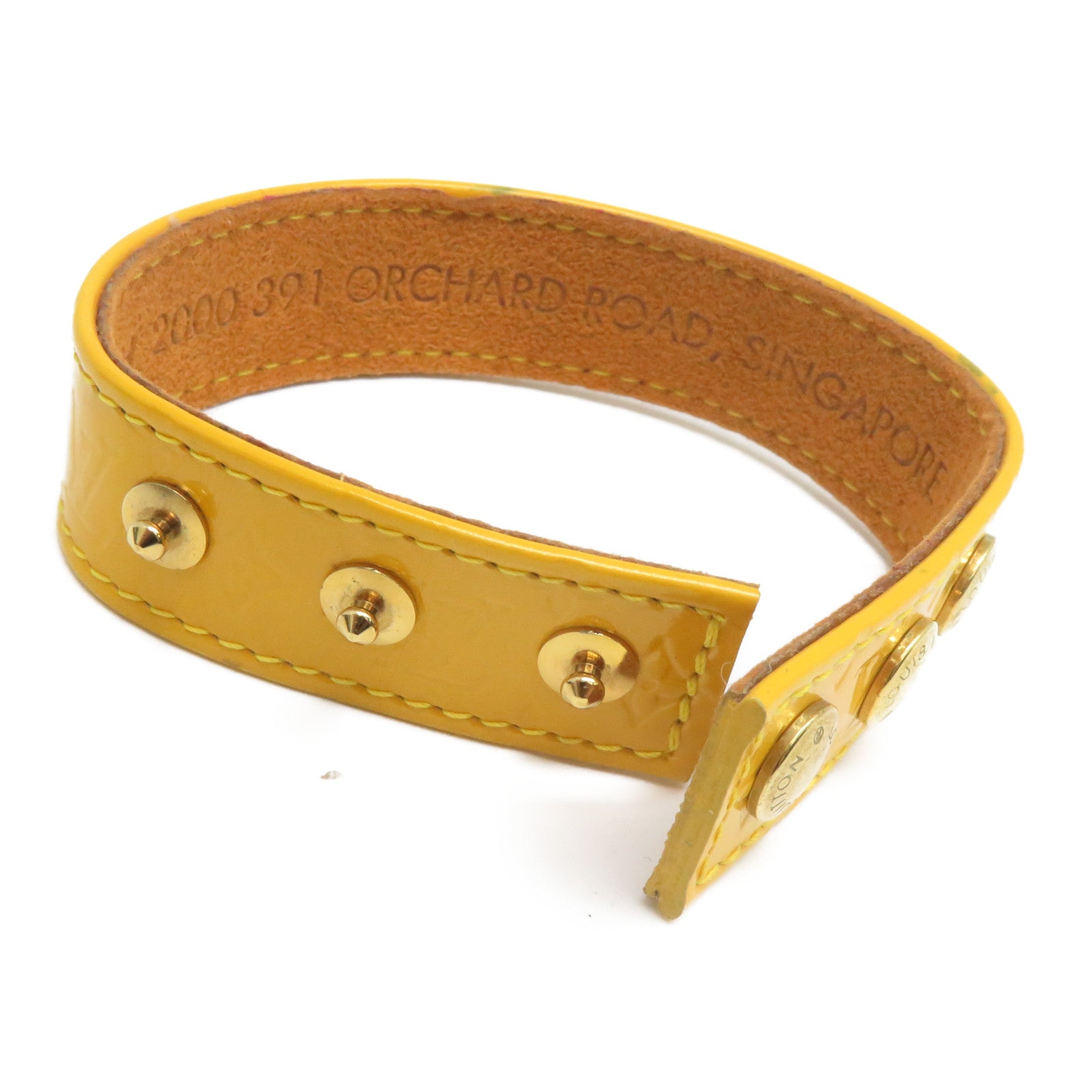LOUIS VUITTON 【激減優惠】Monogram Vernis Bracelet金扣手鐲黃色