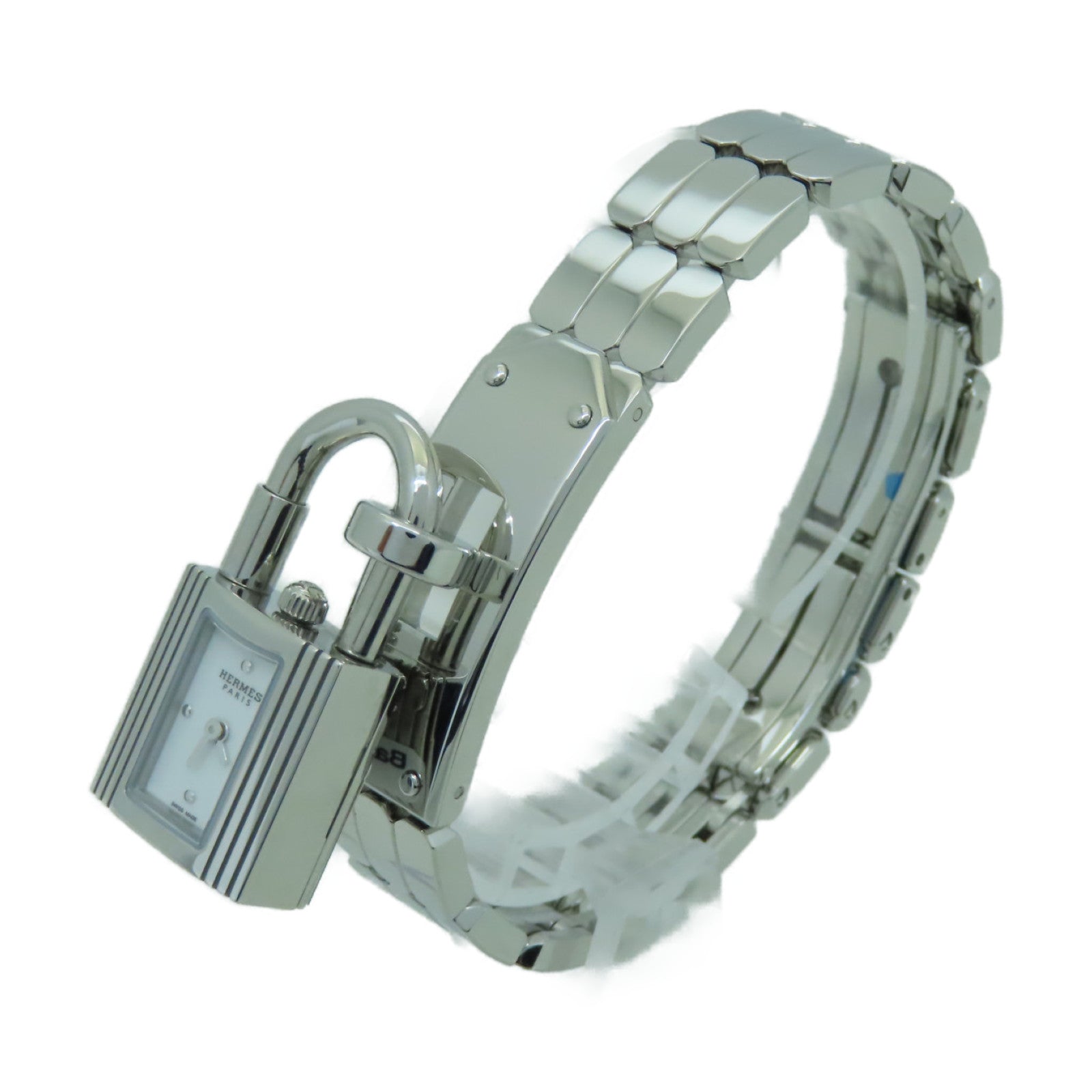 HERMES Kelly Watch Mini不鏽鋼手錶石英機芯白色