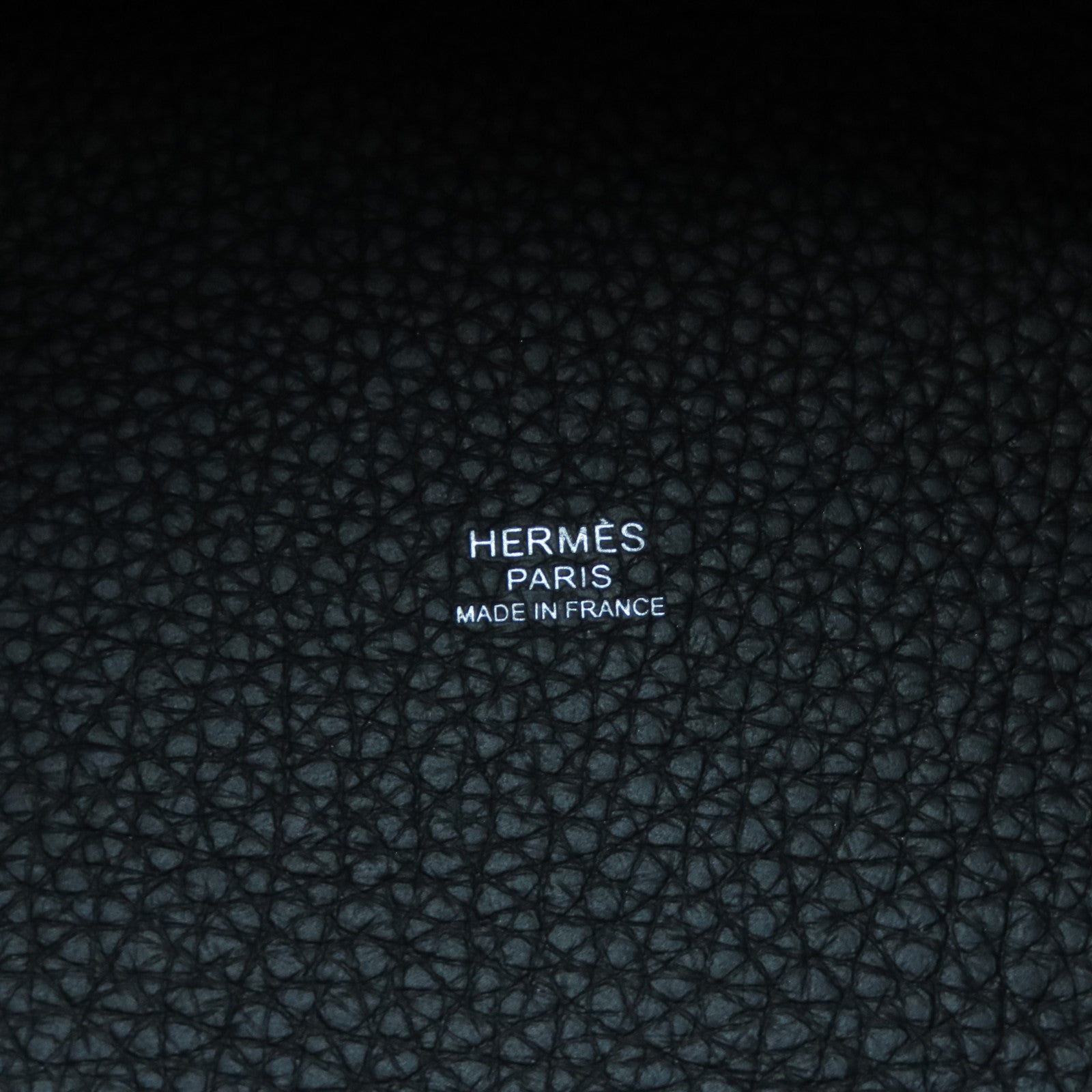 HERMES Clemence Leather Picotin PM Silver Button Handle Bag