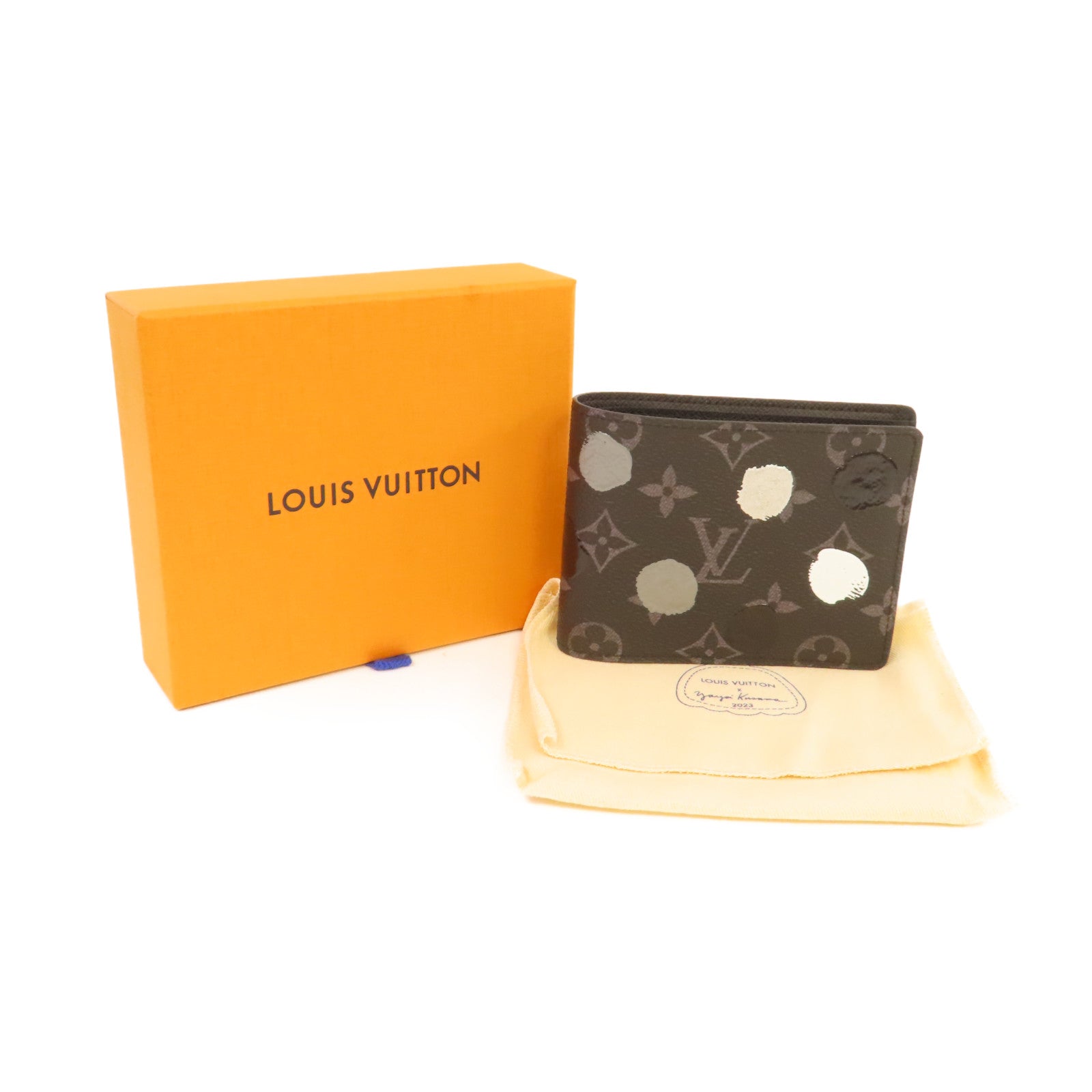 LOUIS VUITTON Monogram Eclipse LV x Yayoi Kusama Multiple Wallet短錢包黑色/彩色