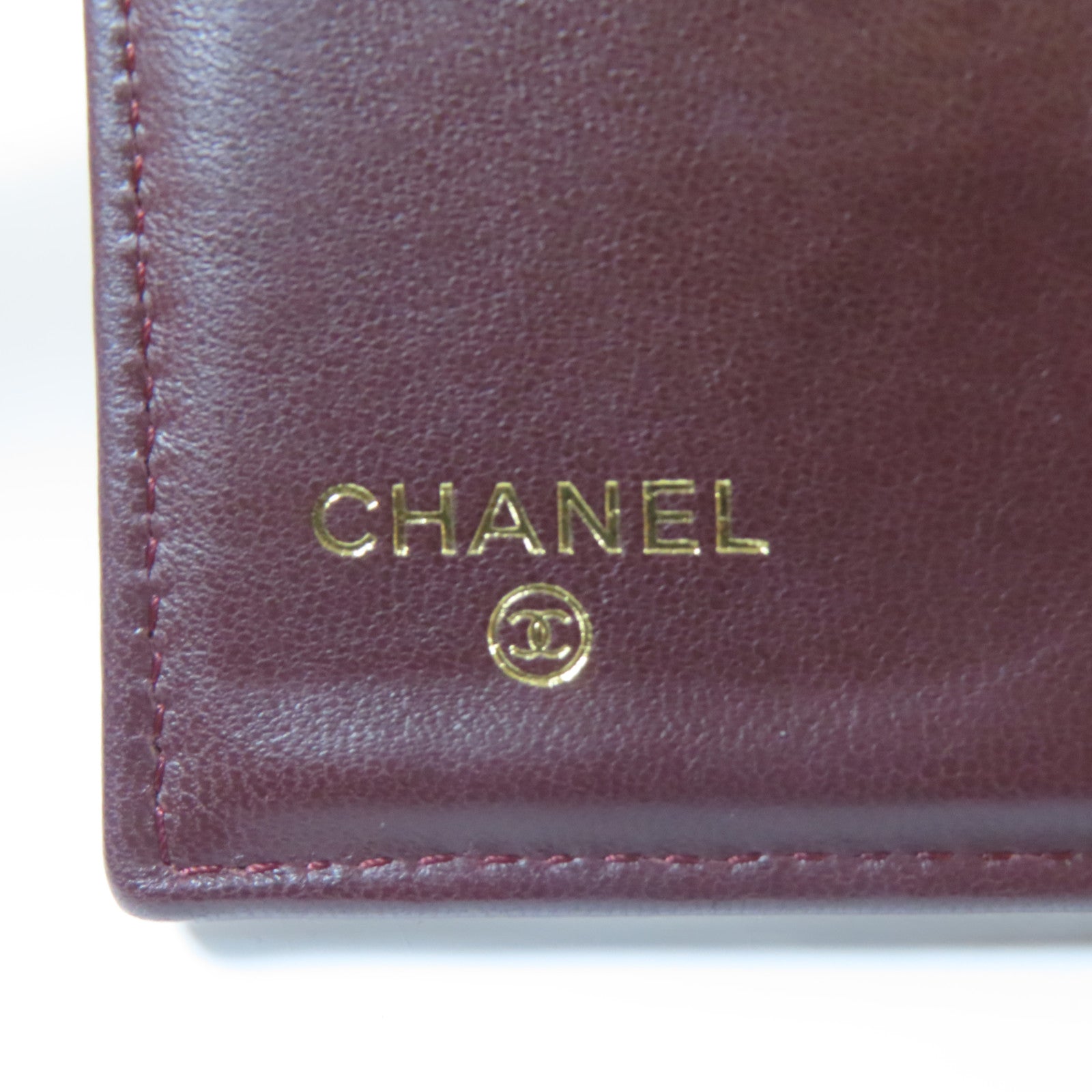 CHANEL 菱格羊皮皮革Long Wallet金扣錢包黑色