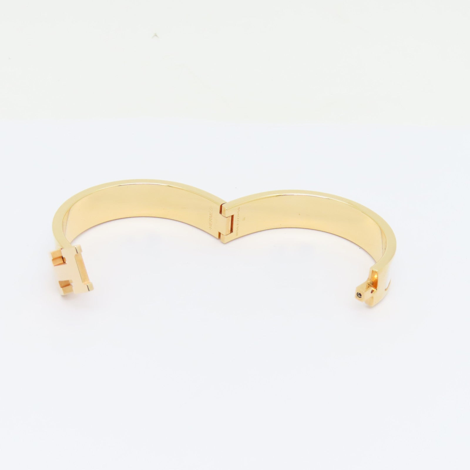 HERMES 金属/珐琅Clic-Clac H Bangle手镯白色/金色