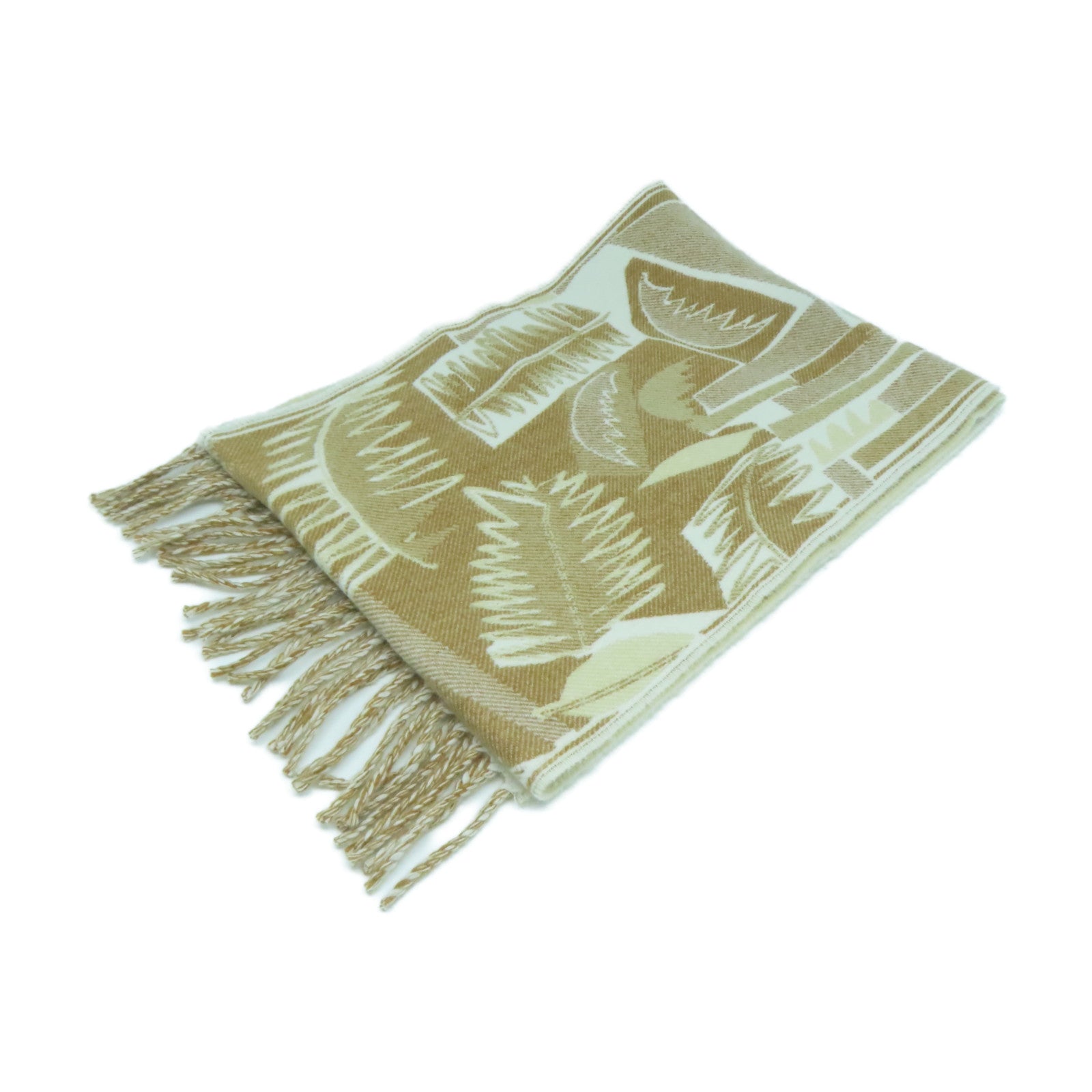 HERMES 羊絨Scarf(25x150cm)圍巾米色
