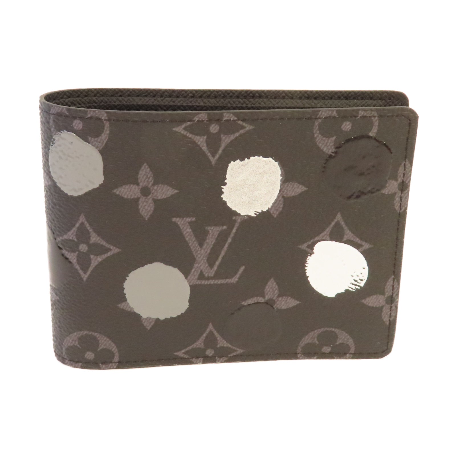 LOUIS VUITTON Monogram Eclipse LV x Yayoi Kusama Multiple Wallet短錢包黑色/彩色