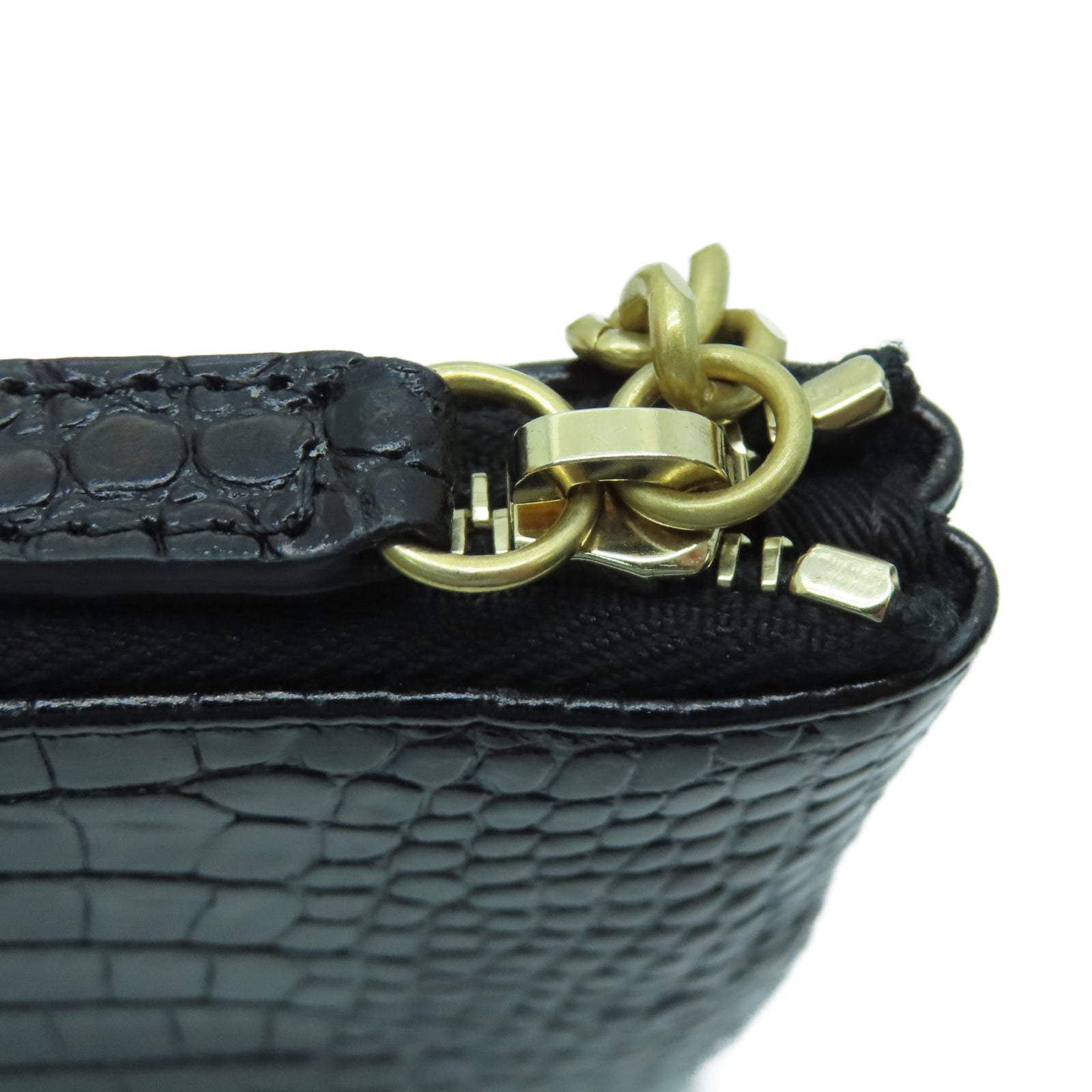 CHANEL 牛皮皮革Wallet金扣錢包黑色