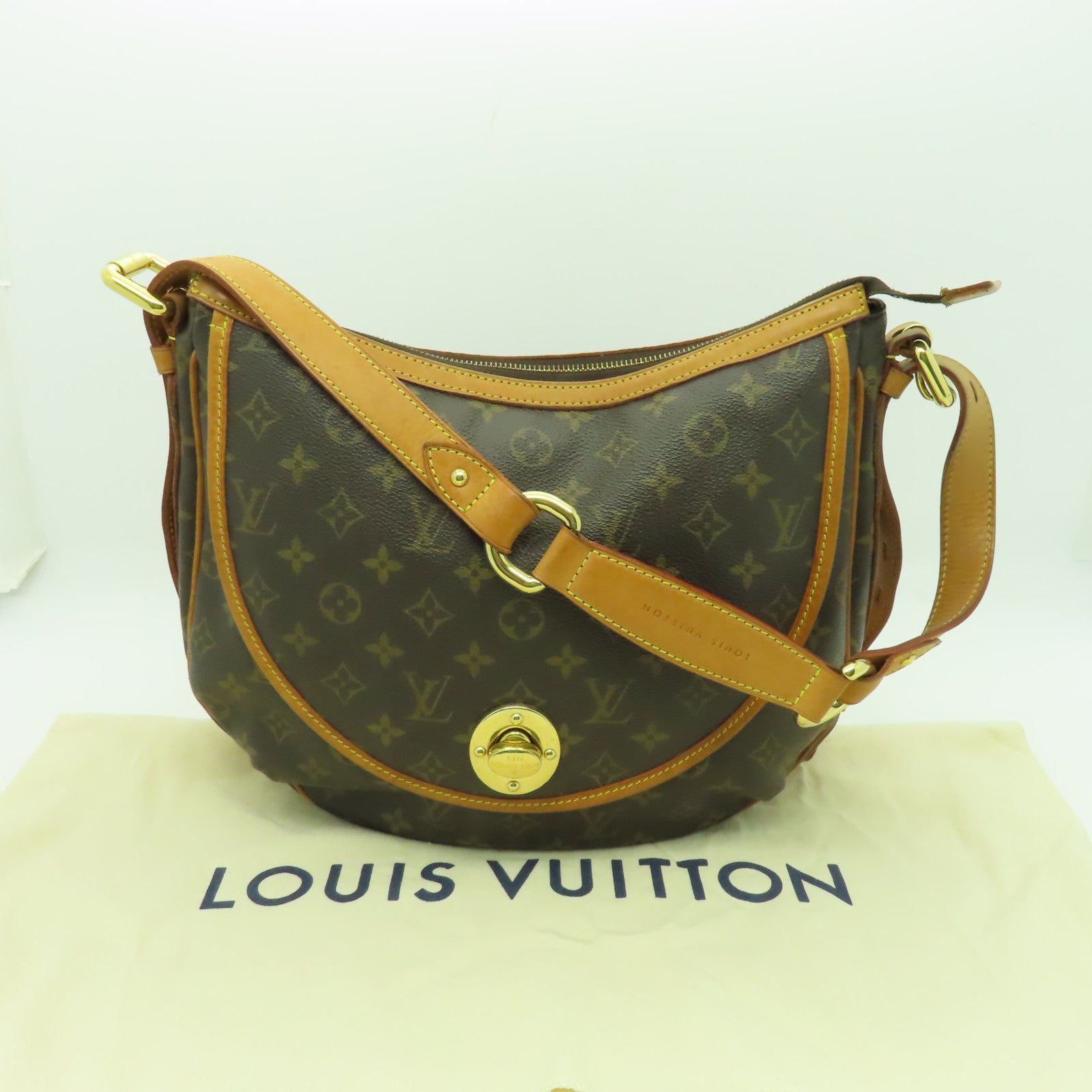 LOUIS VUITTON 【激減優惠】Monogram Tulum GM金扣肩背袋棕色