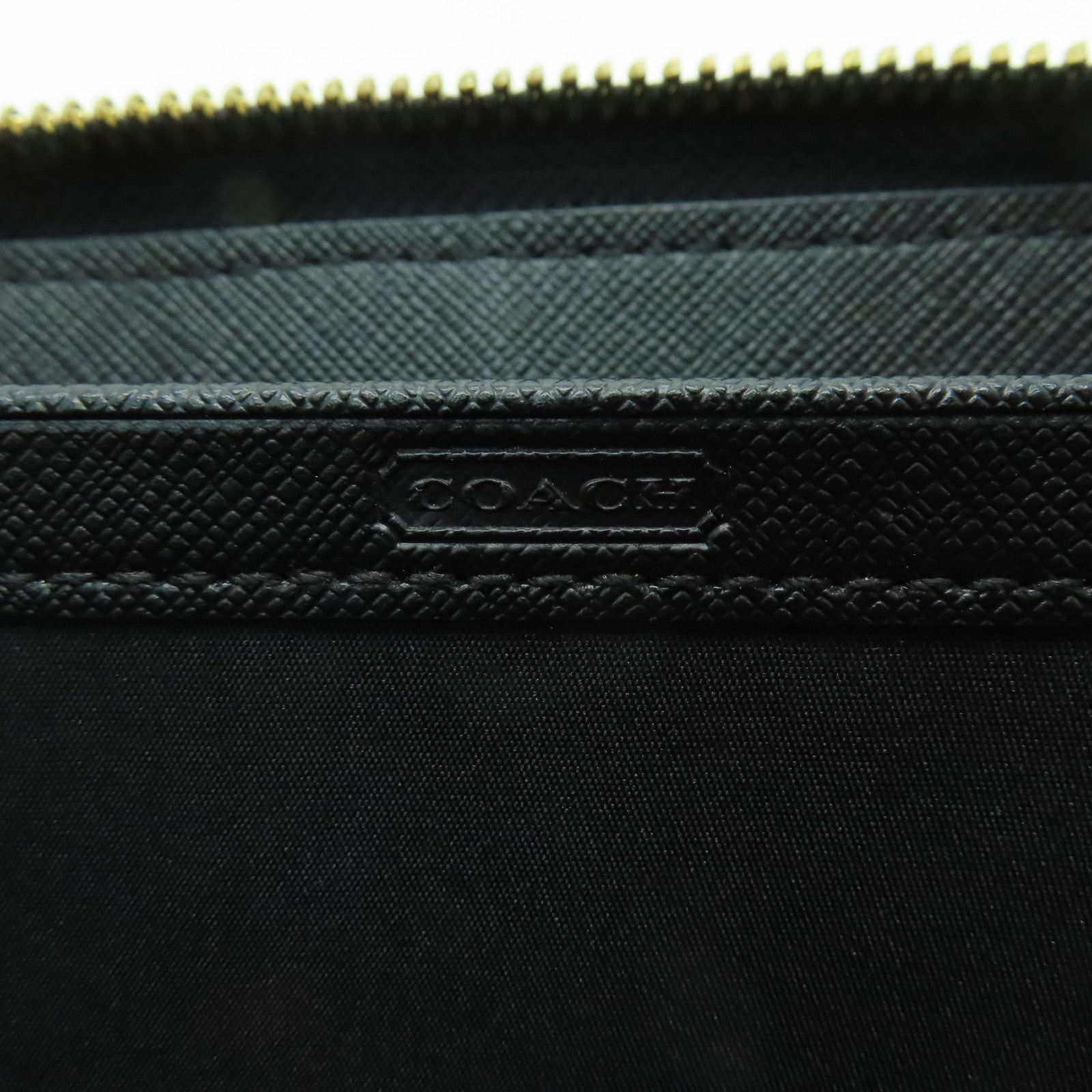 COACH 牛皮皮革Long Wallet金扣長錢包黑色