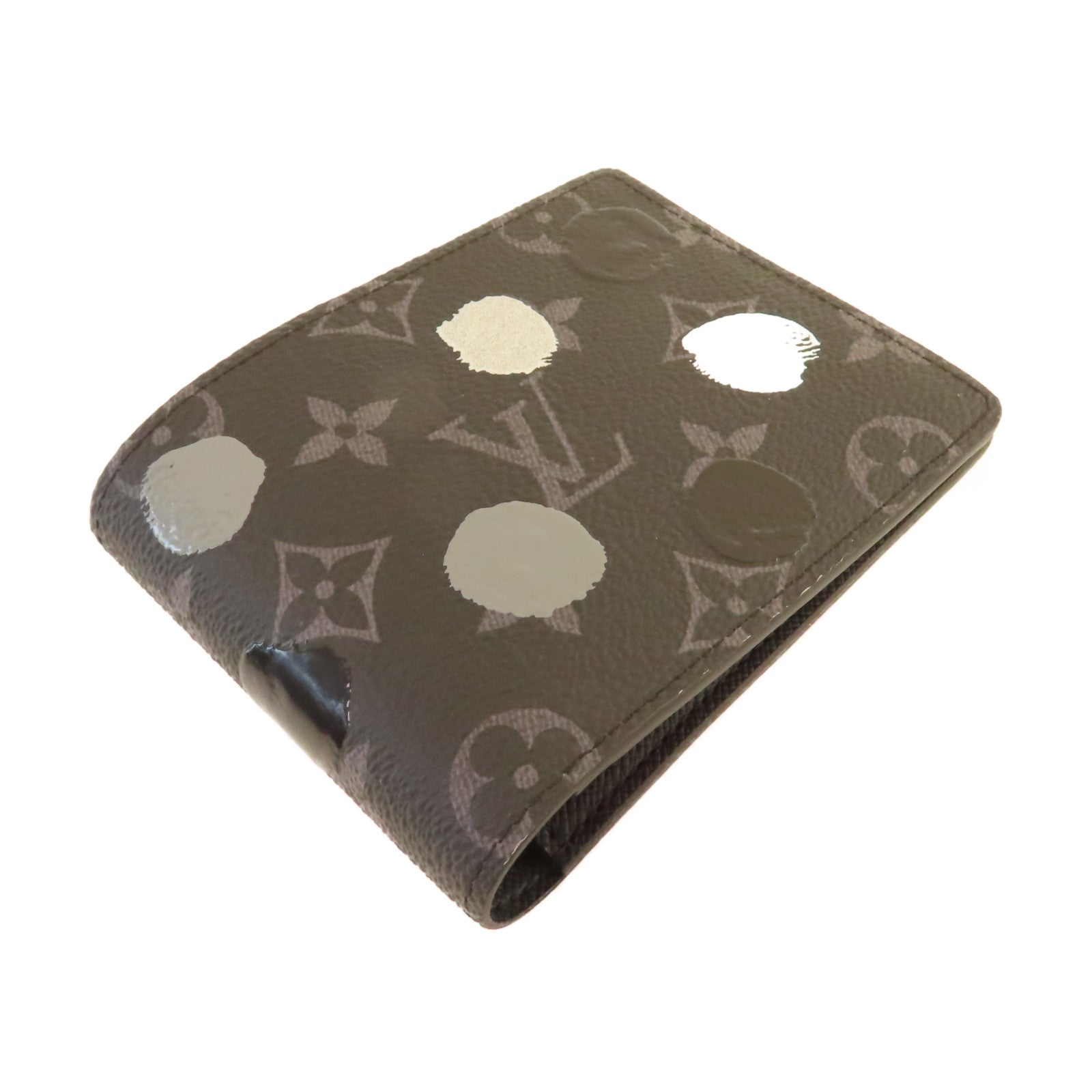 LOUIS VUITTON Monogram Eclipse LV x Yayoi Kusama Multiple Wallet短錢包黑色/彩色