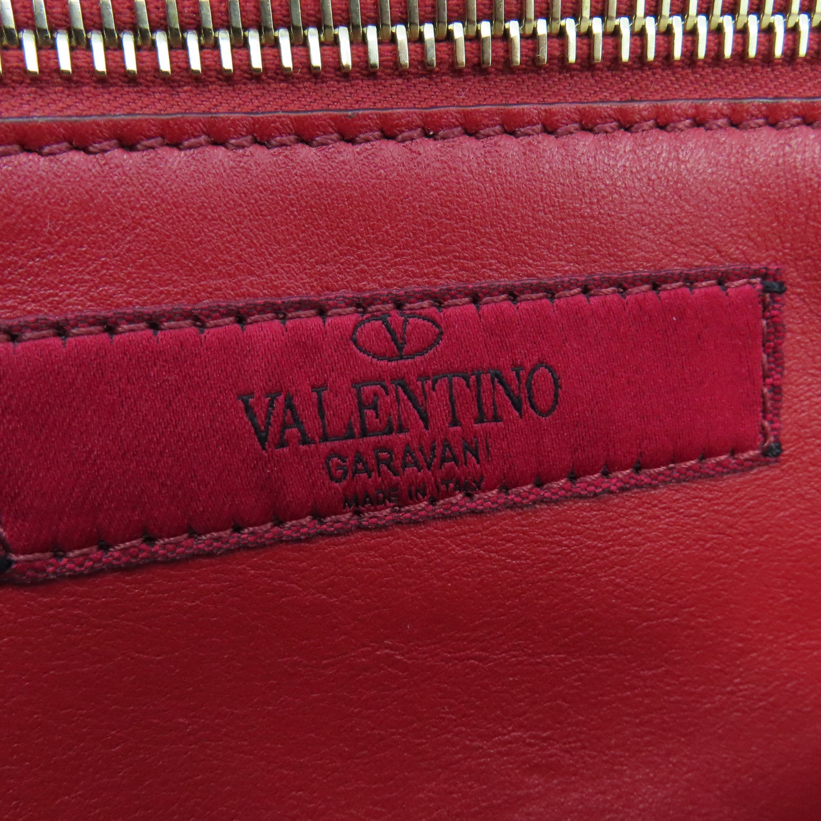 Valentino cowhide leather 2way Shoulder Bag gold buckle handle shoulder bag red