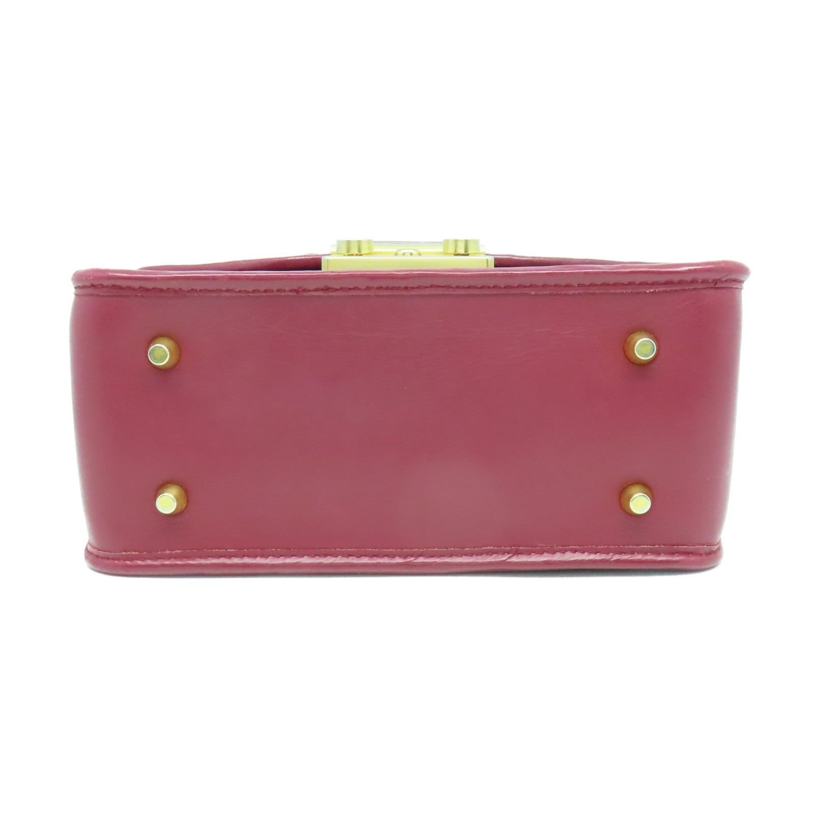 Furla 牛皮皮革Chain Bag金扣鏈帶肩背袋紅色
