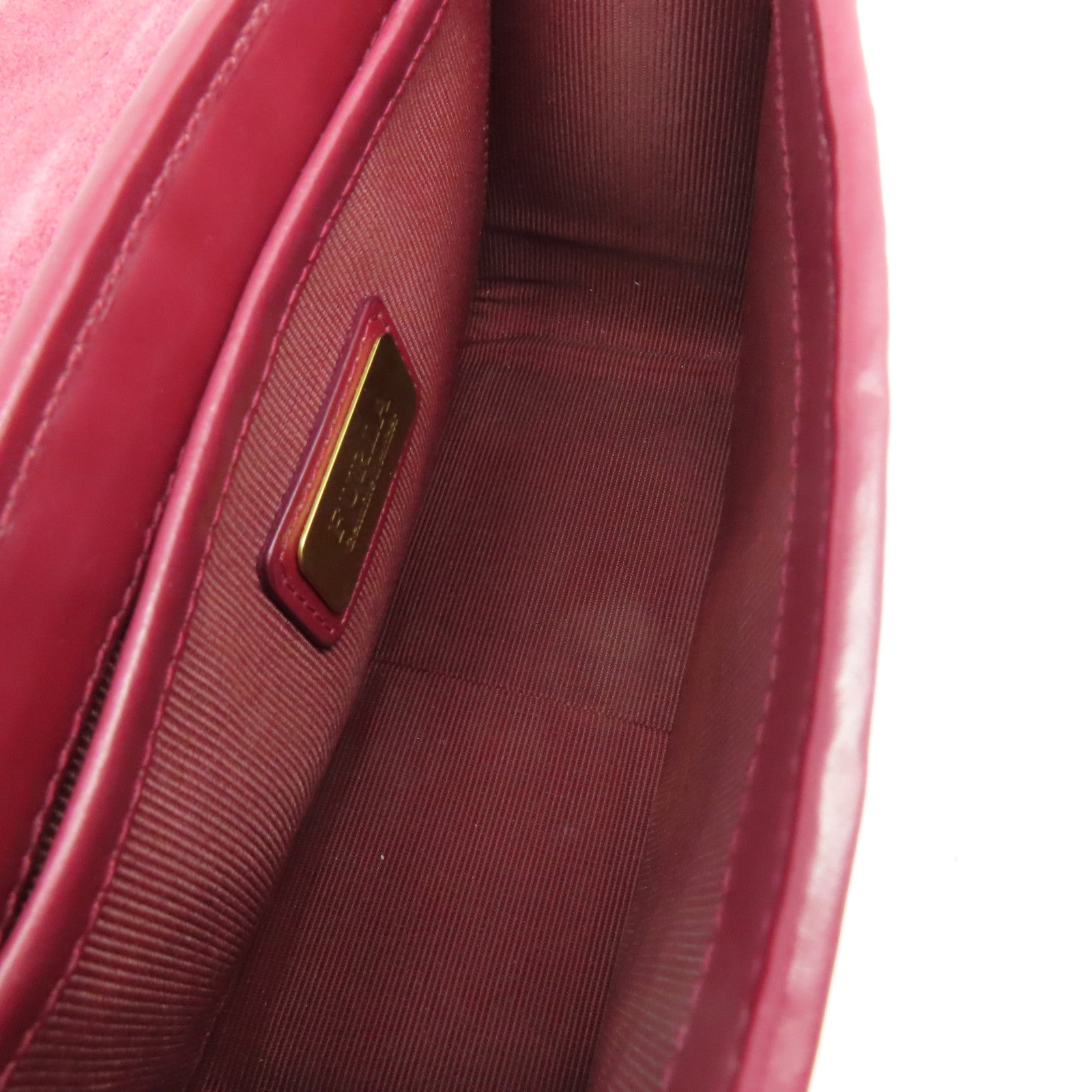 Furla 牛皮皮革Chain Bag金扣鏈帶肩背袋紅色