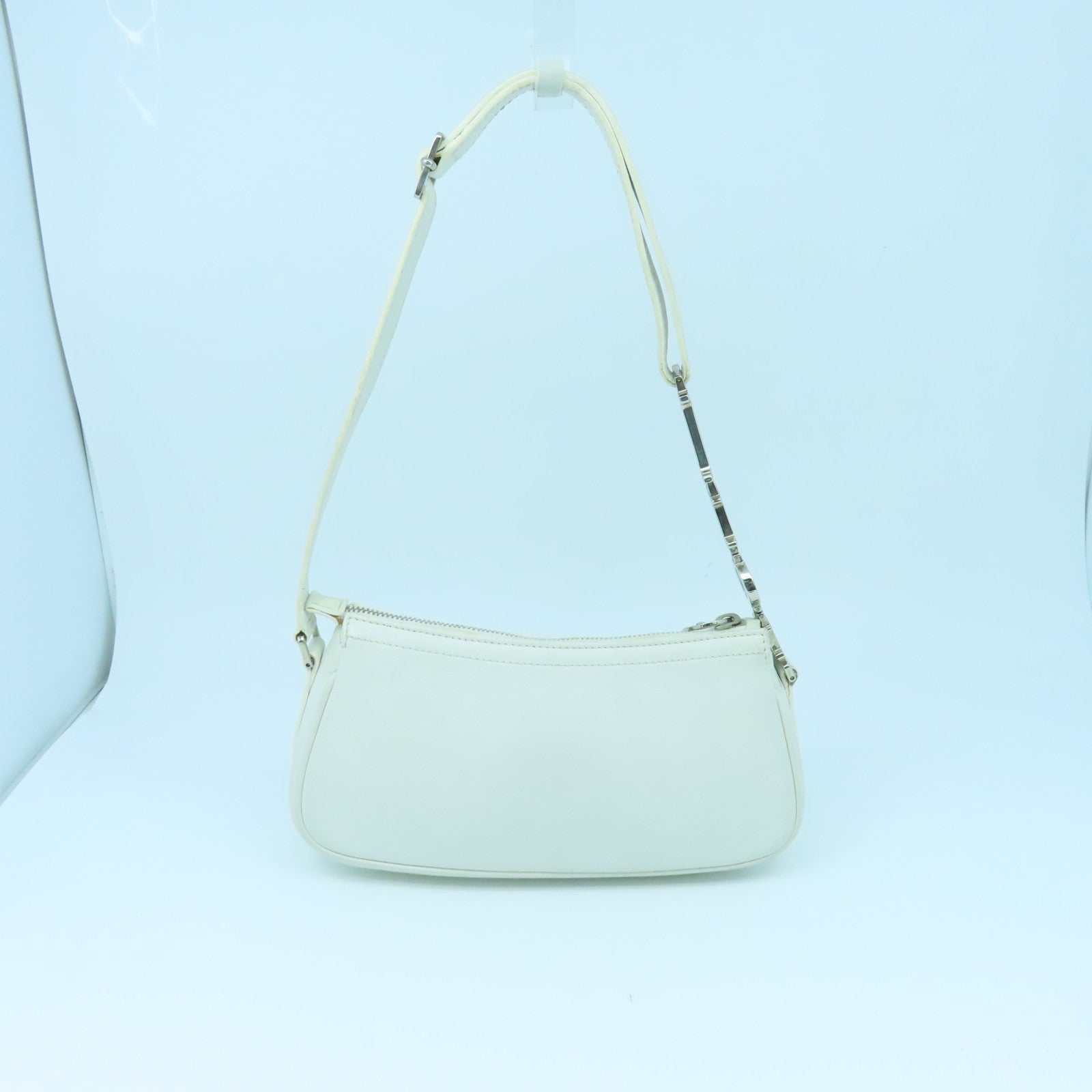 Dior cowhide leather Shoulder Bag silver buckle shoulder bag white