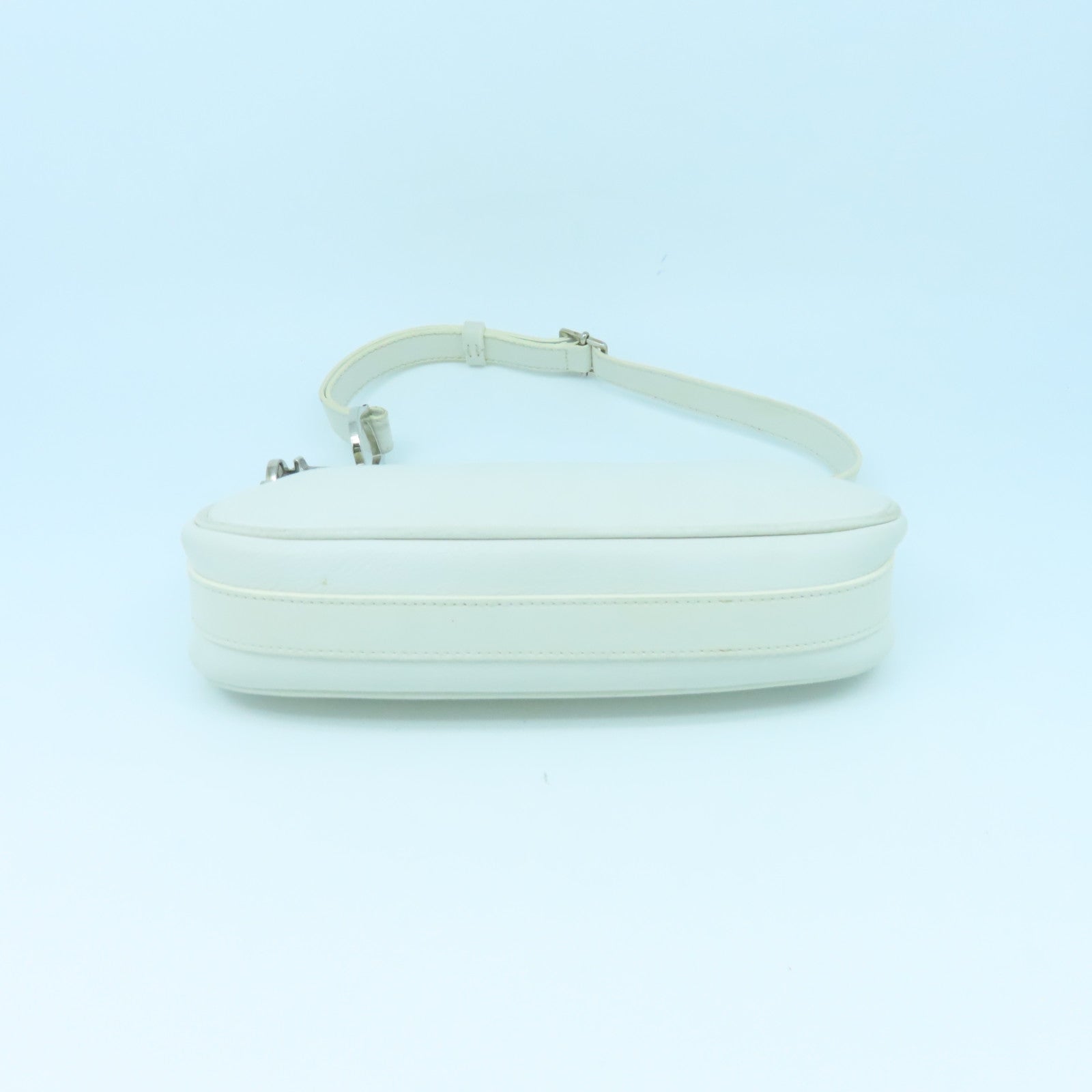 Dior cowhide leather Shoulder Bag silver buckle shoulder bag white