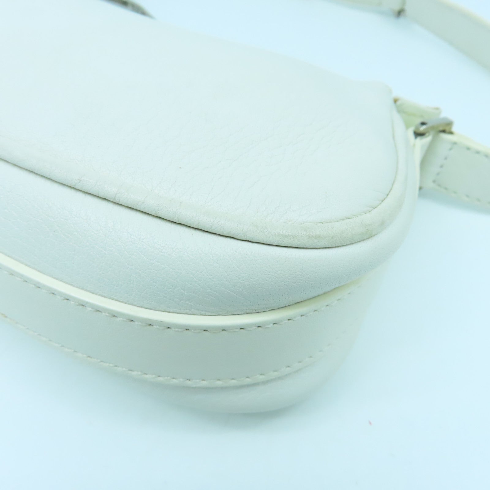 Dior cowhide leather Shoulder Bag silver buckle shoulder bag white