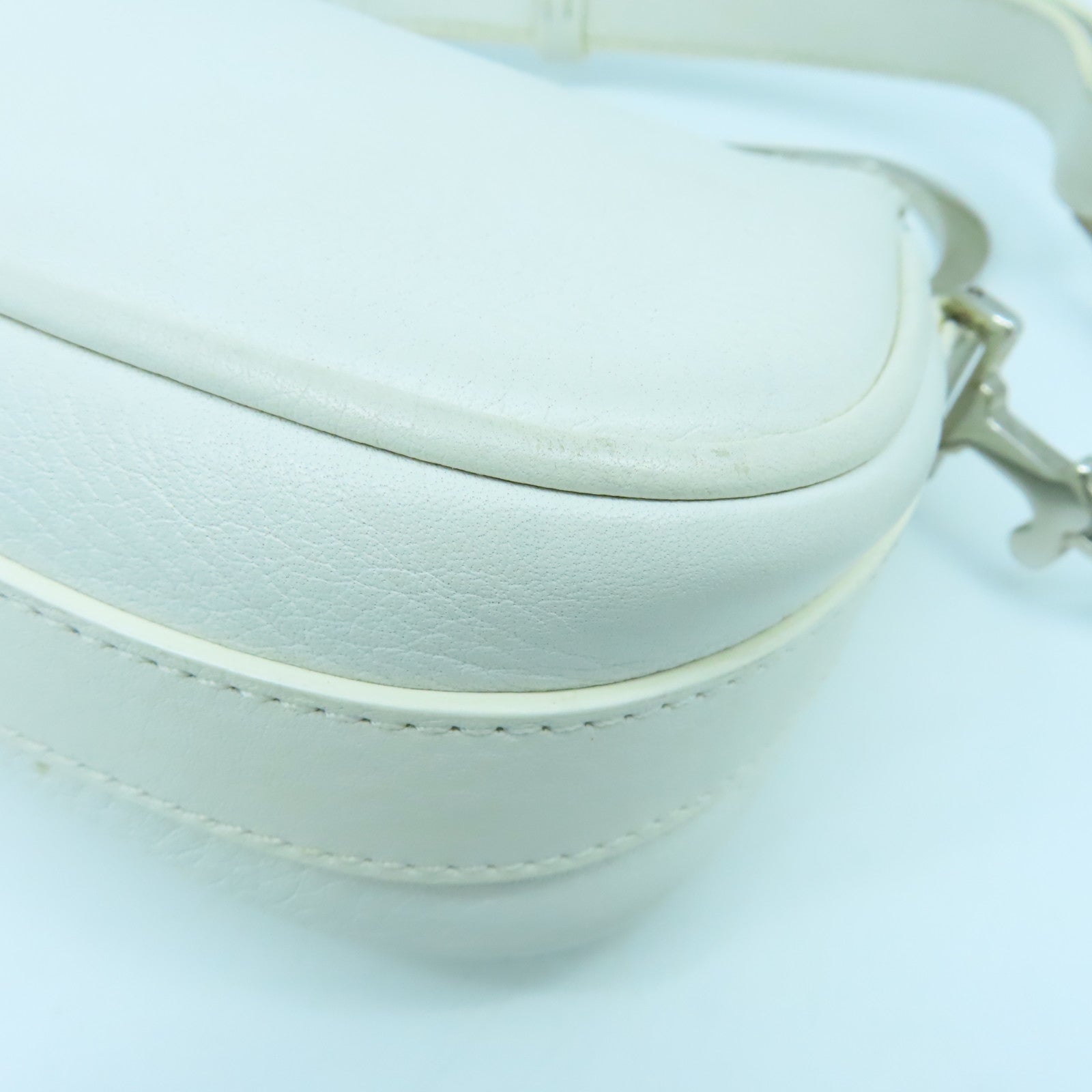 Dior cowhide leather Shoulder Bag silver buckle shoulder bag white