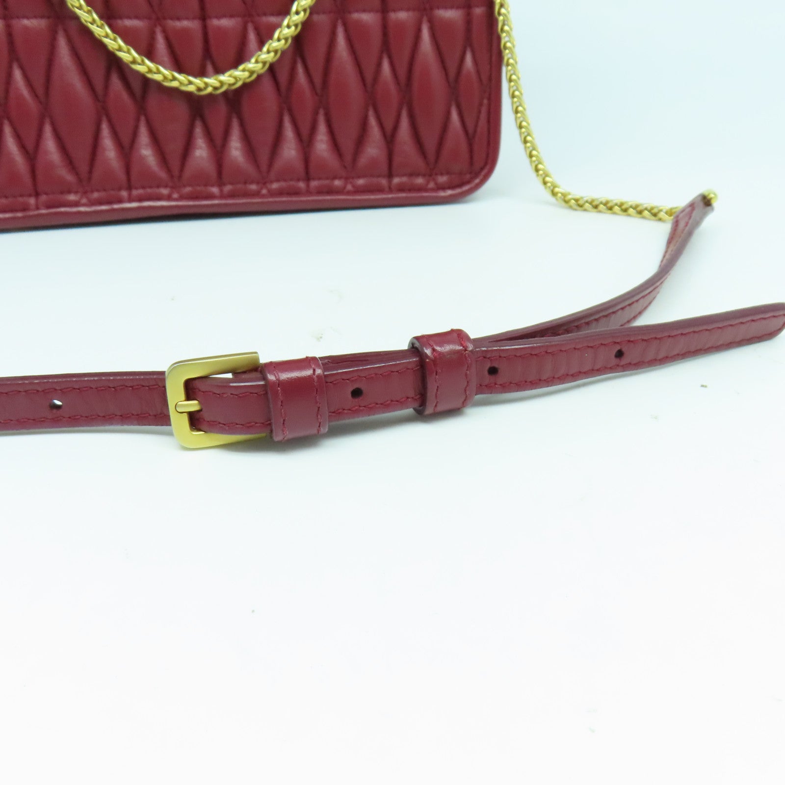 Furla 牛皮皮革Chain Bag金扣鏈帶肩背袋紅色