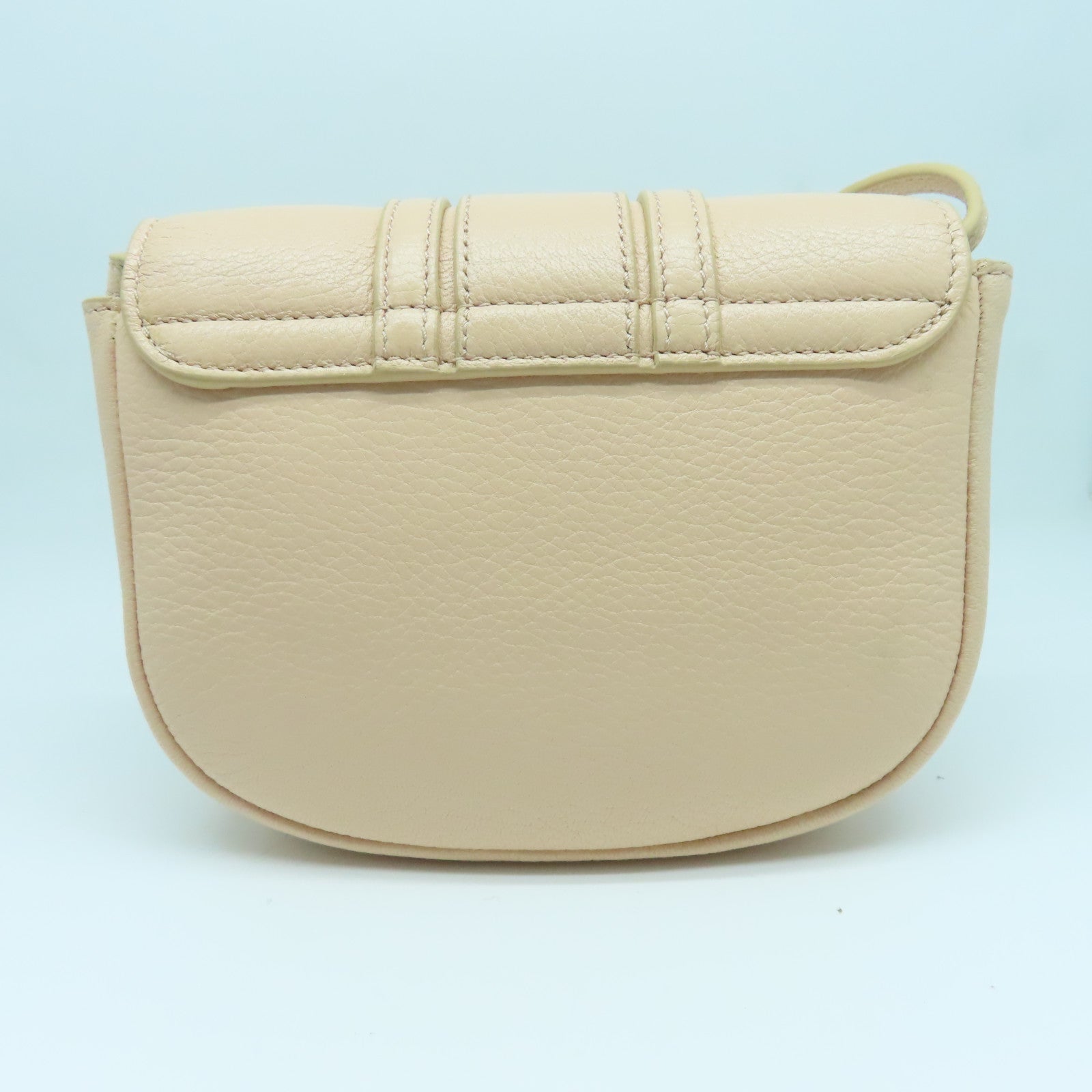 SEE BY CHLOE Leather Shoulder Bag Gold Buckle Pink