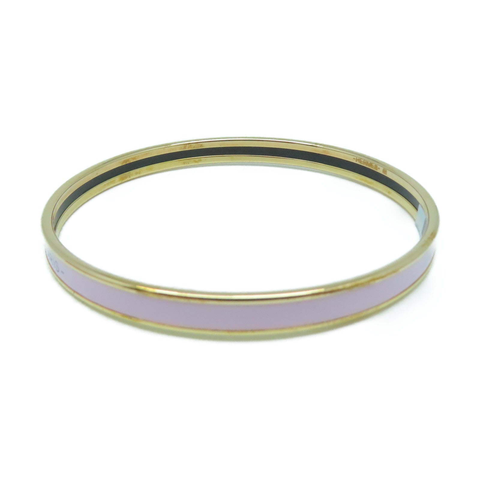 HERMES 金屬Uni Bangle手鐲粉紅色/金色