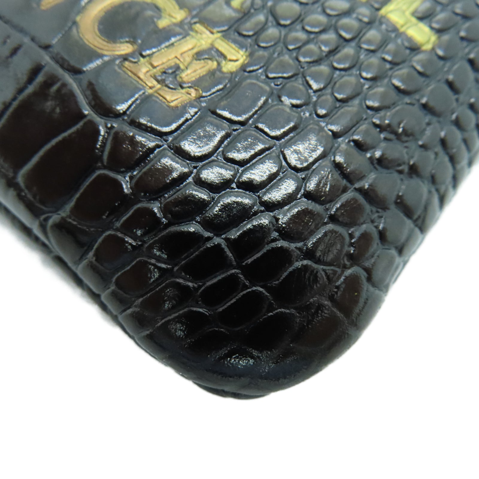 CHANEL 牛皮皮革Wallet金扣錢包黑色