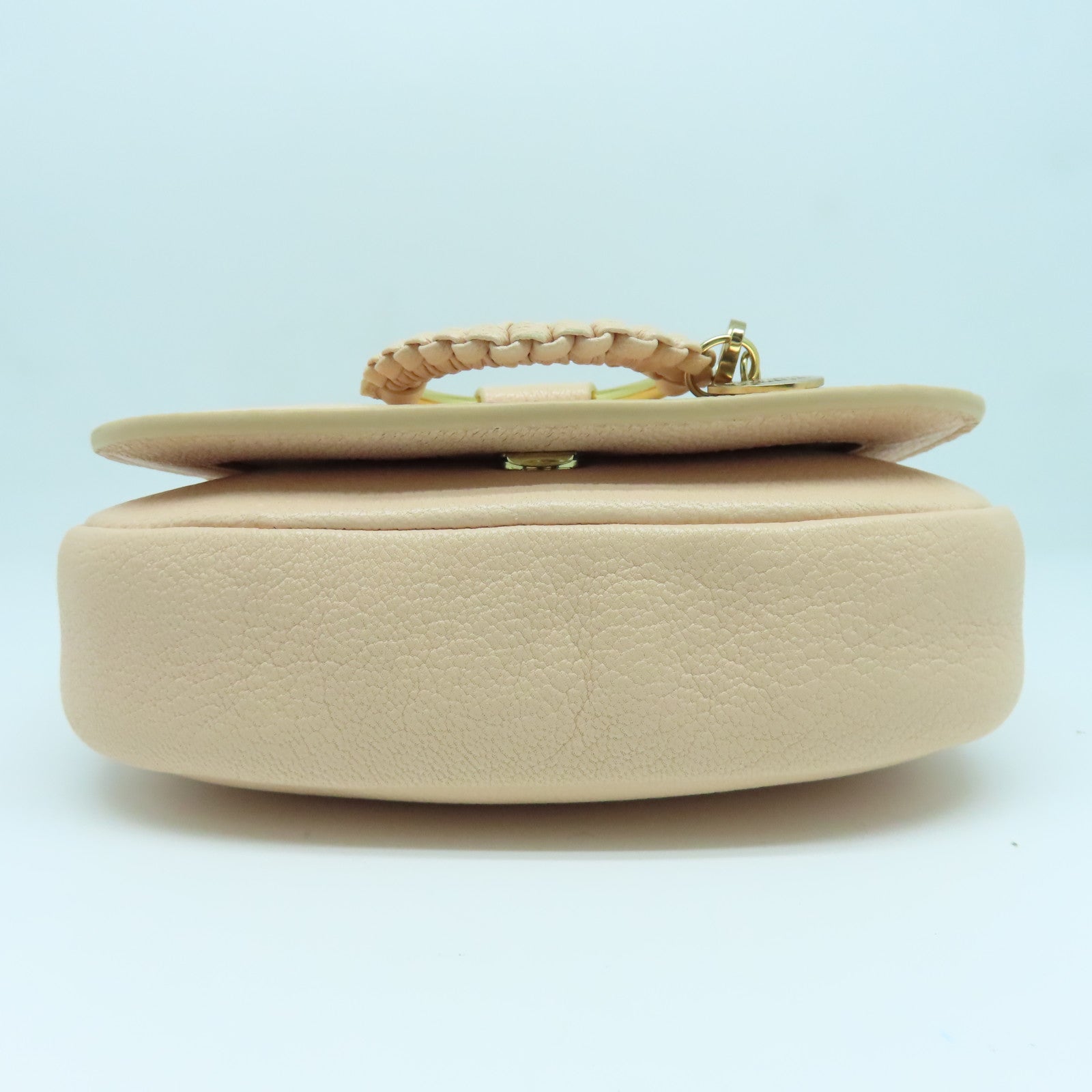 SEE BY CHLOE Leather Shoulder Bag Gold Buckle Pink