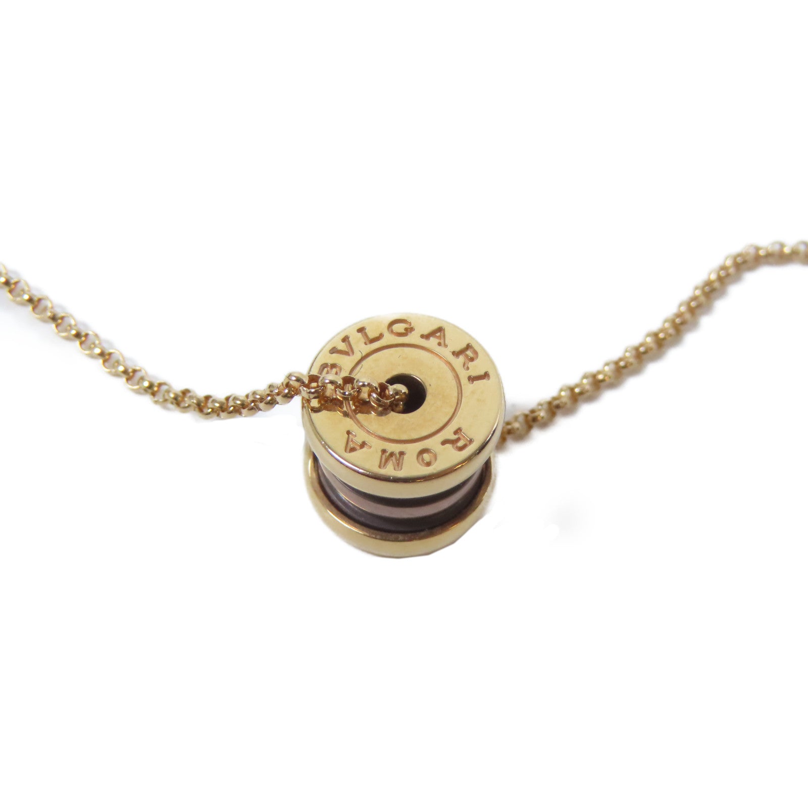 BVLGARI 18K玫瑰金Mini B-zero項鍊玫瑰金色