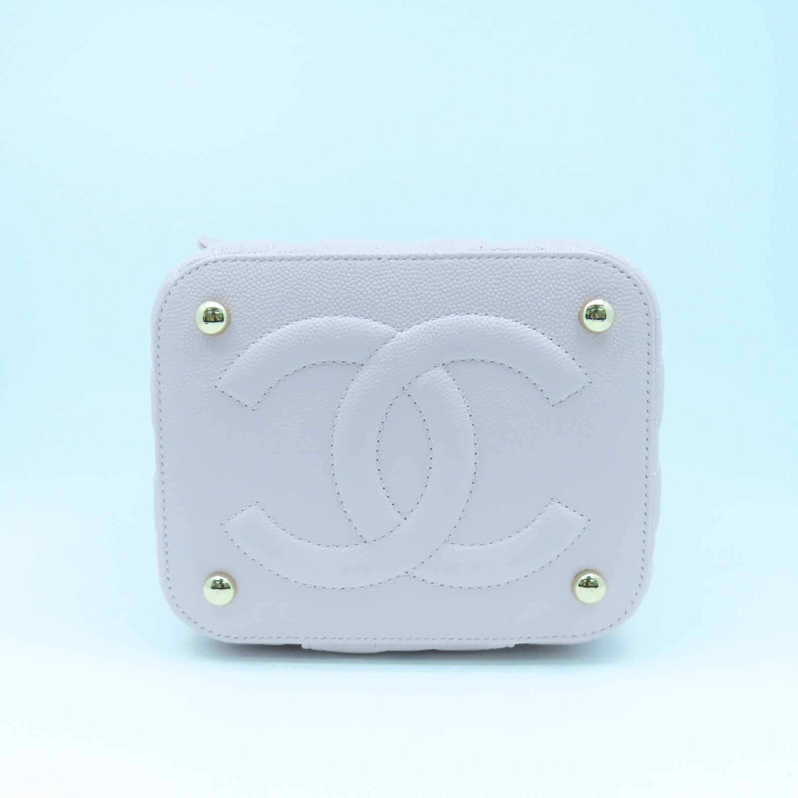 CHANEL 【激減優惠】菱格Caviar皮革Vanity Case金扣鏈帶肩背袋粉紅色