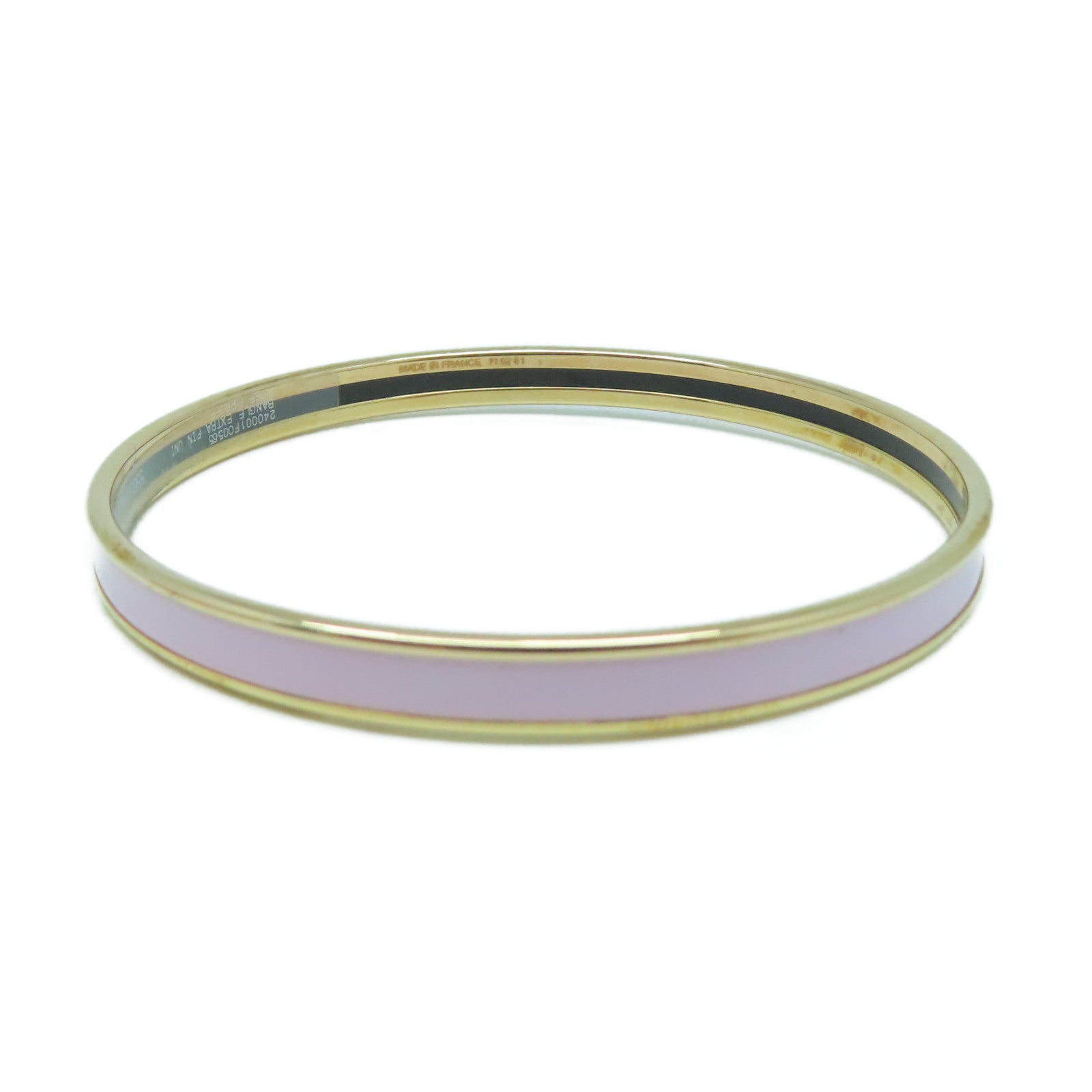 HERMES 金屬Uni Bangle手鐲粉紅色/金色