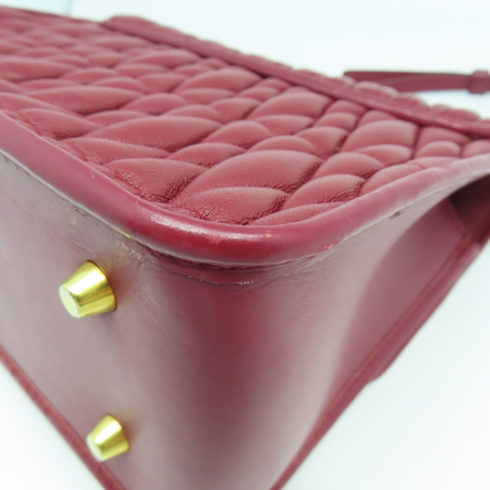 Furla 牛皮皮革Chain Bag金扣鏈帶肩背袋紅色